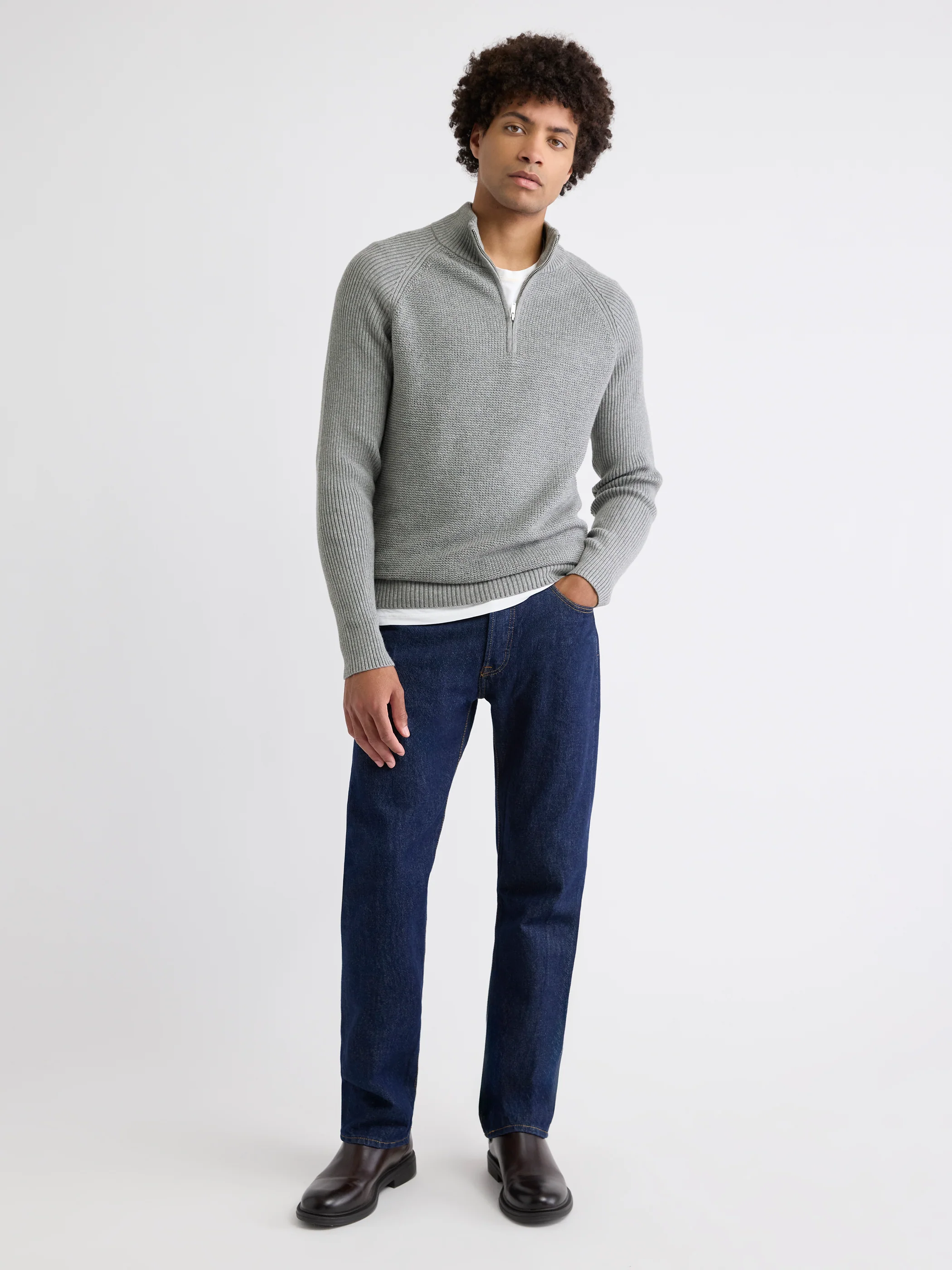 Long-Sleeve Half-Zip Mock-Neck Sweater - Image 8