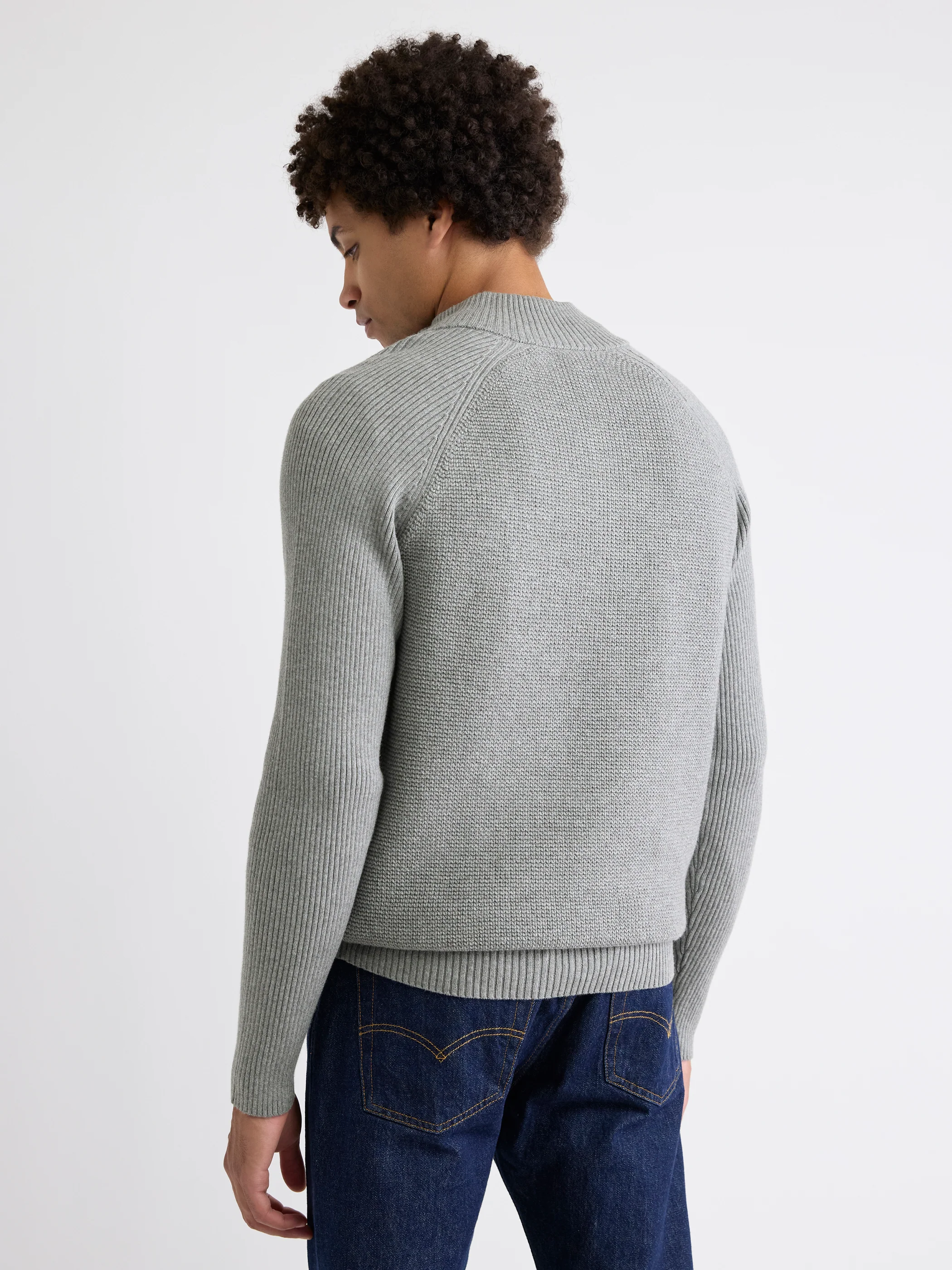 Long-Sleeve Half-Zip Mock-Neck Sweater - Image 9