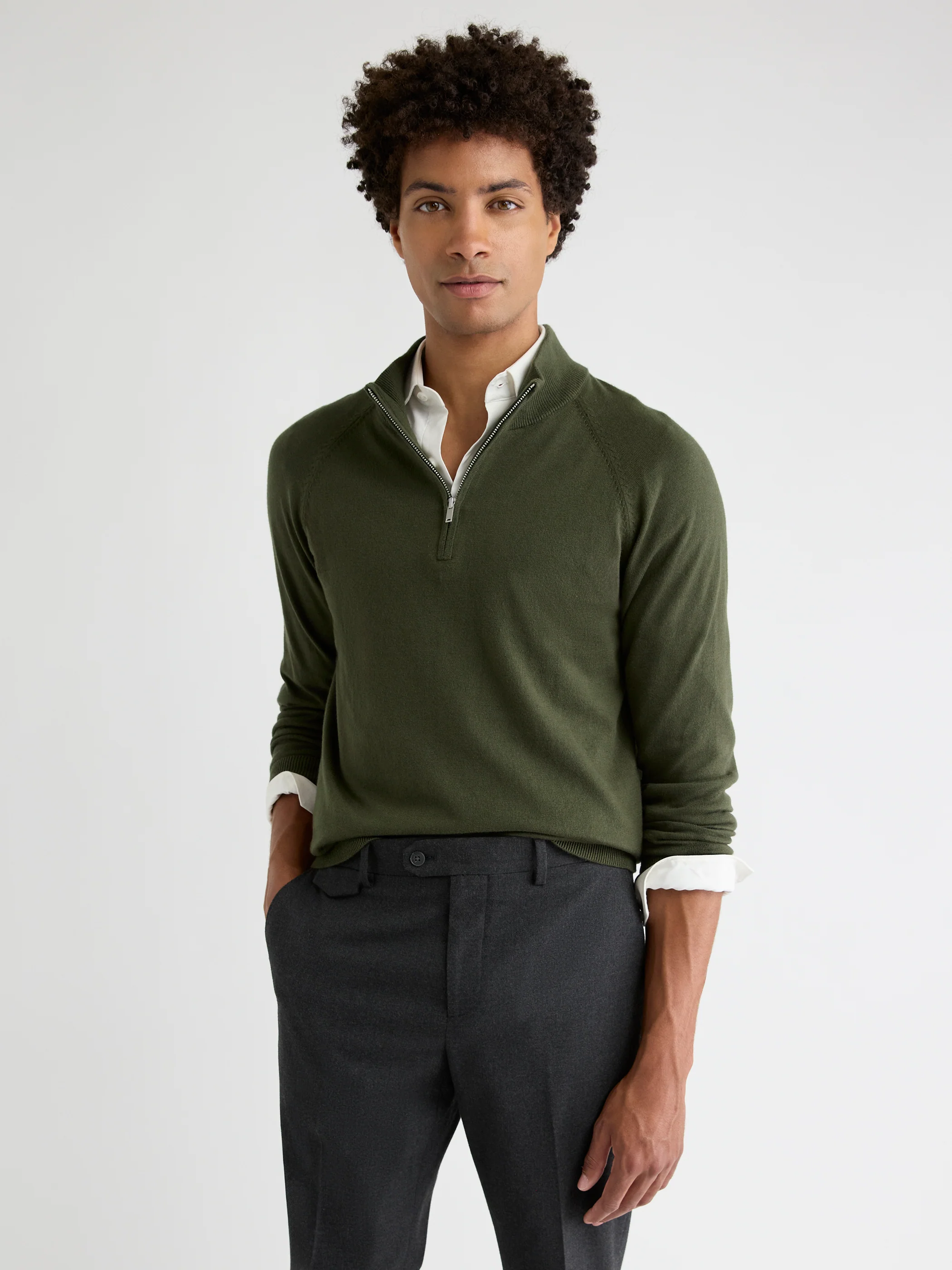 Long-Sleeve Half-Zip Mock-Neck Sweater - Image 10