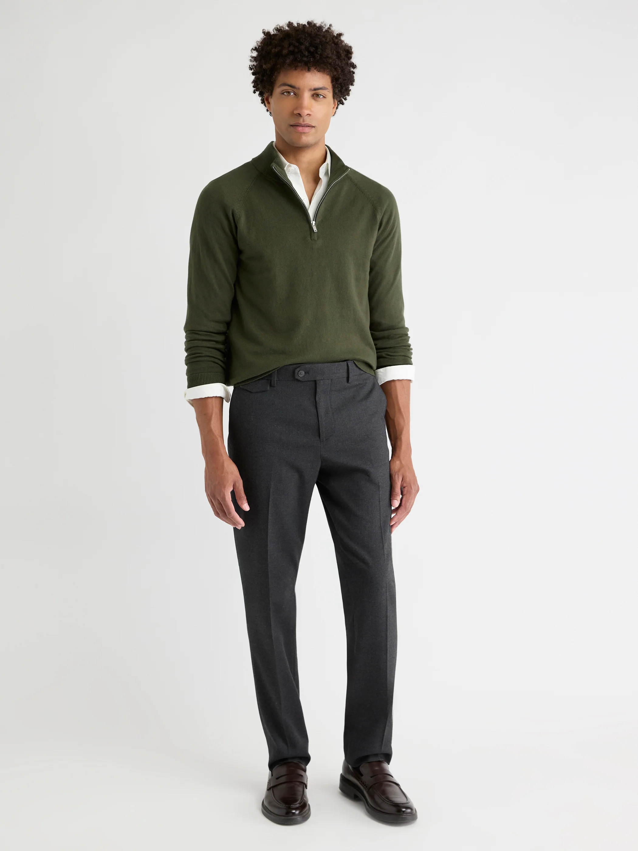 Long-Sleeve Half-Zip Mock-Neck Sweater - Image 11