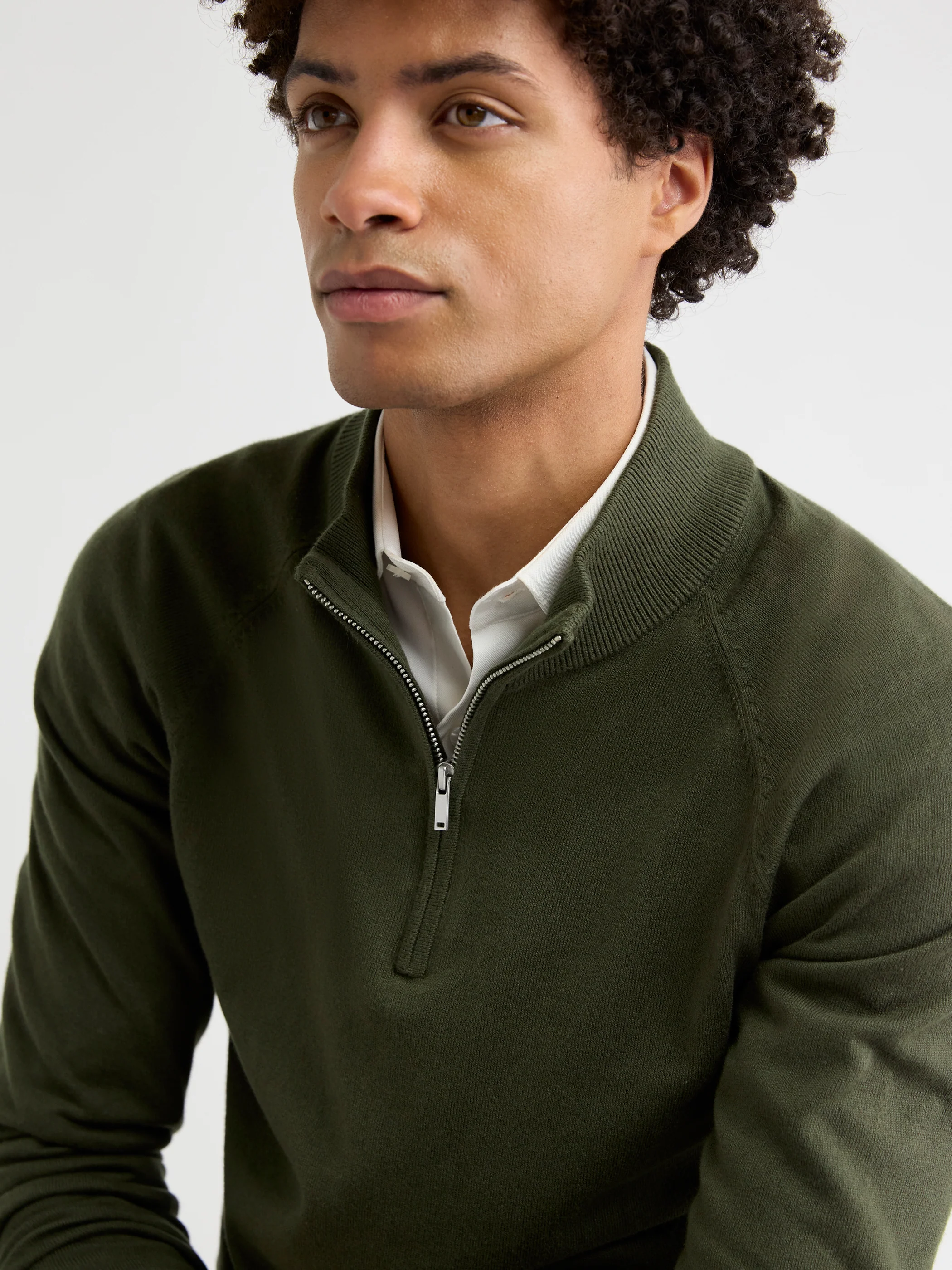 Long-Sleeve Half-Zip Mock-Neck Sweater - Image 15