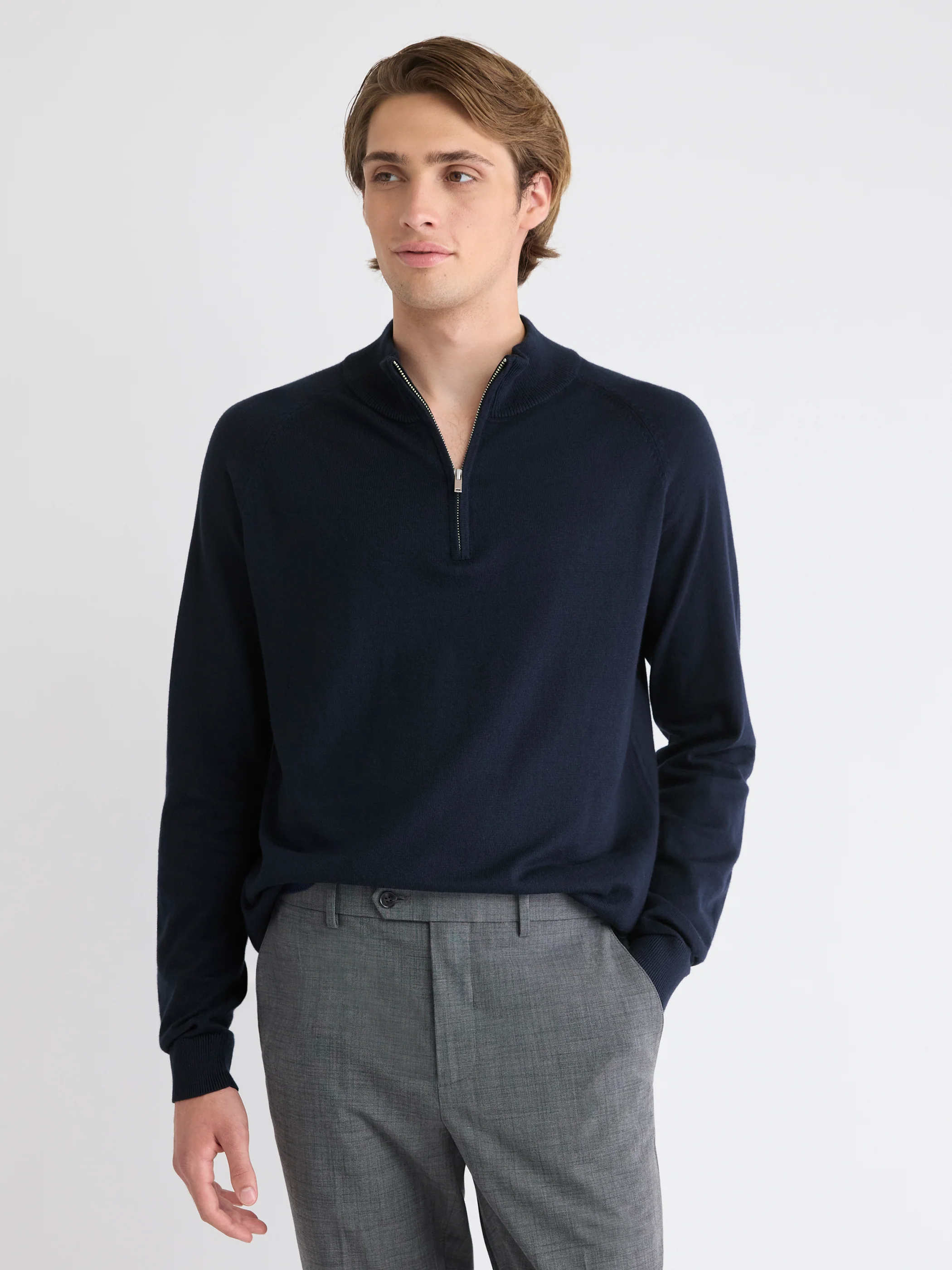 Long-Sleeve Half-Zip Mock-Neck Sweater - Image 16