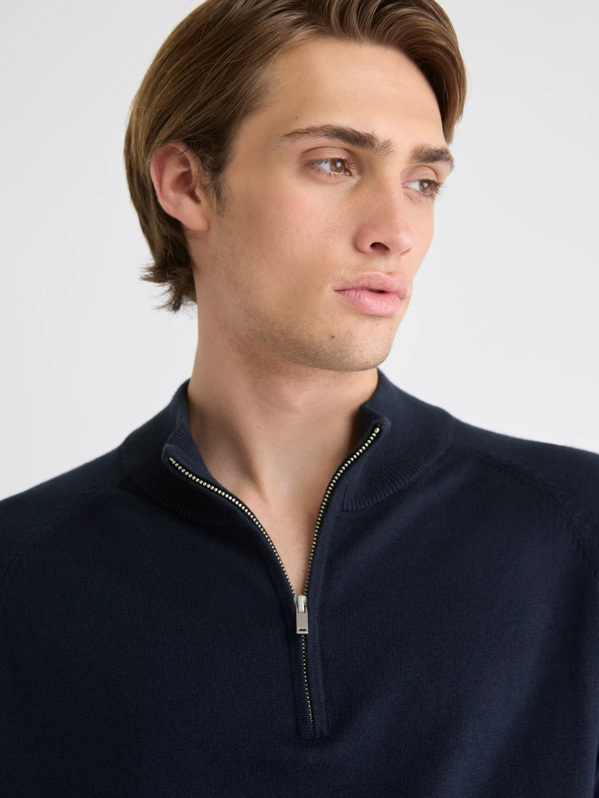 Long-Sleeve Half-Zip Mock-Neck Sweater - Image 19