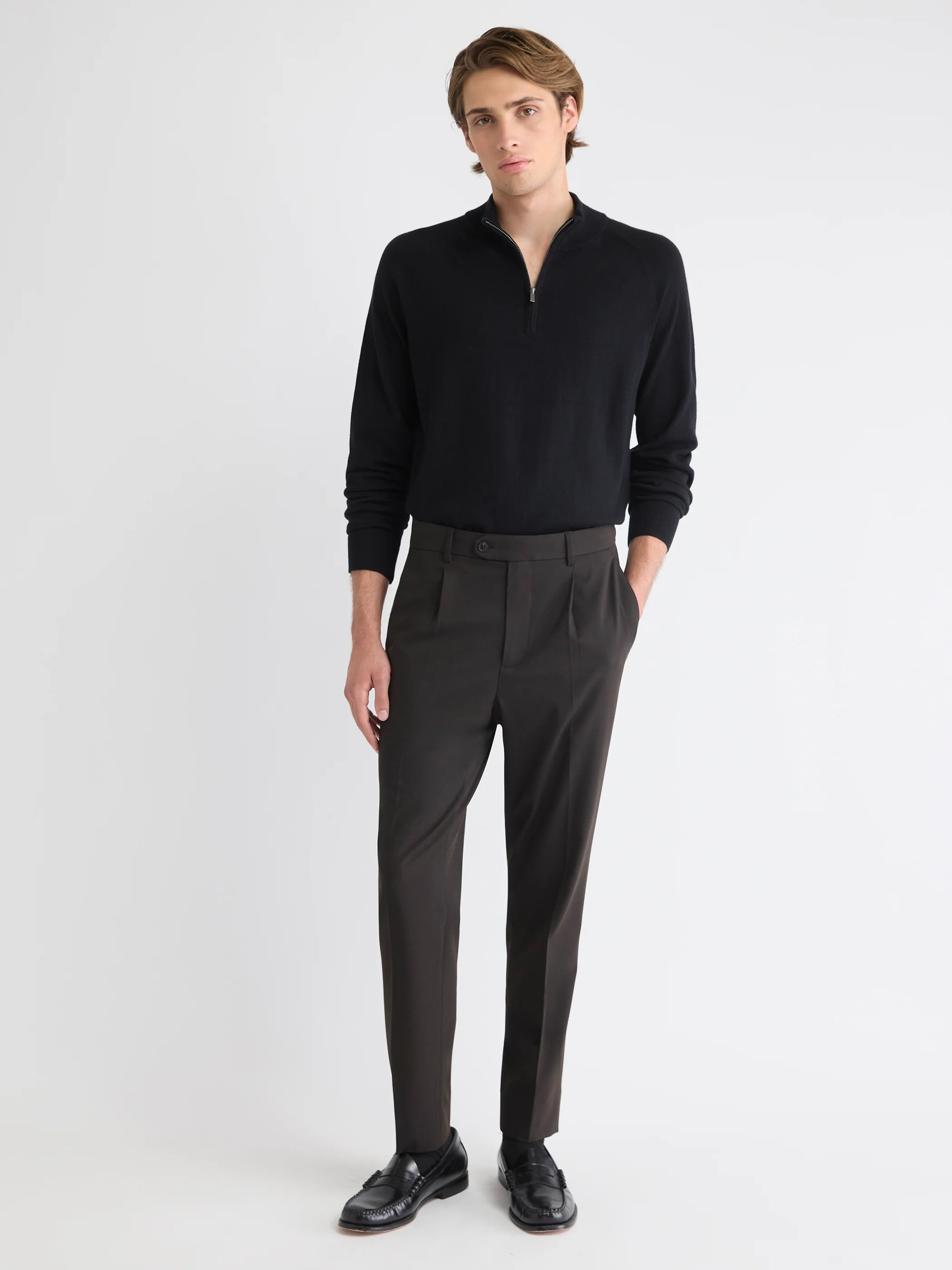 Long-Sleeve Half-Zip Mock-Neck Sweater - Image 2