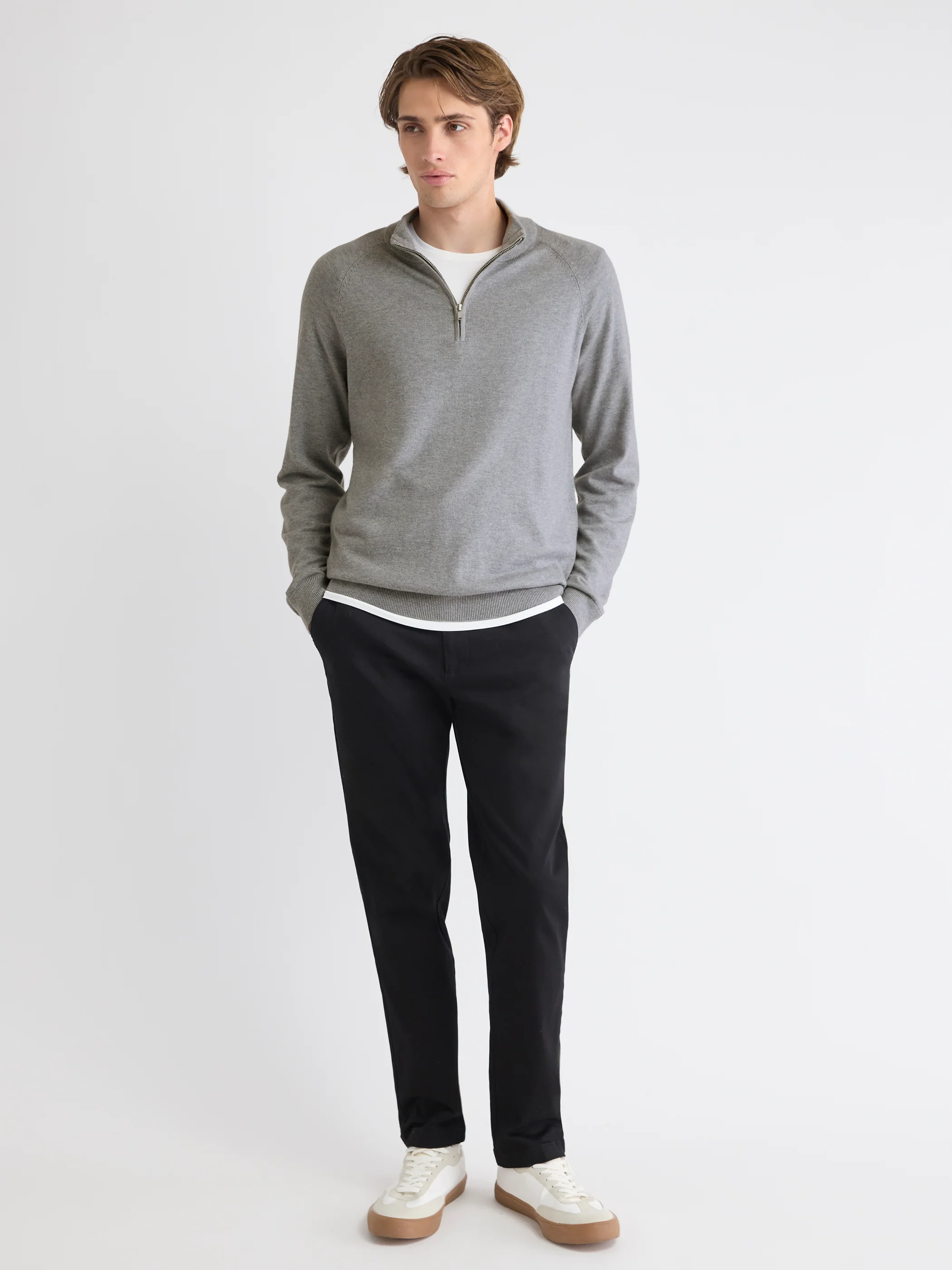 Long-Sleeve Half-Zip Mock-Neck Sweater - Image 21