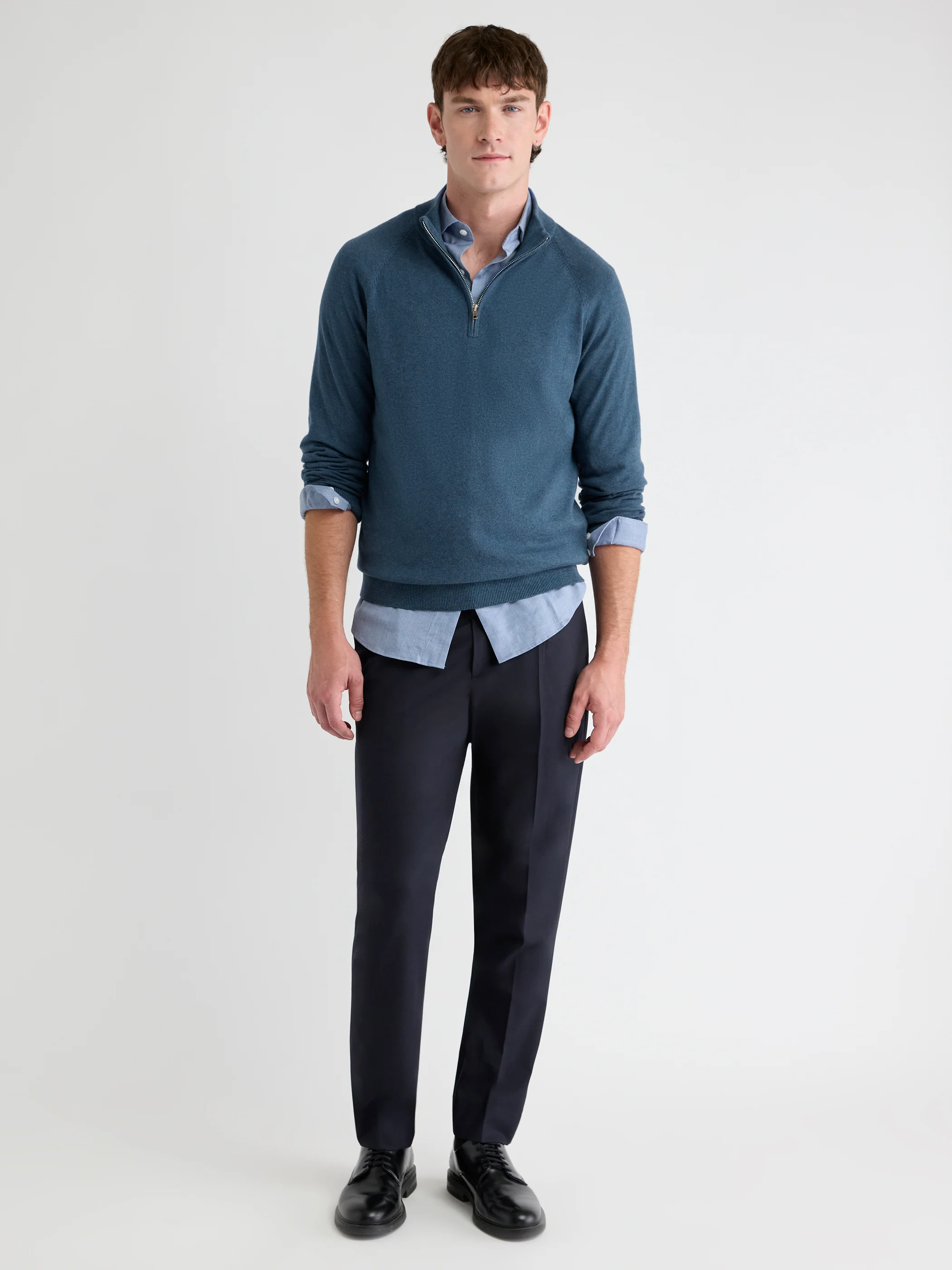 Long-Sleeve Half-Zip Mock-Neck Sweater - Image 25