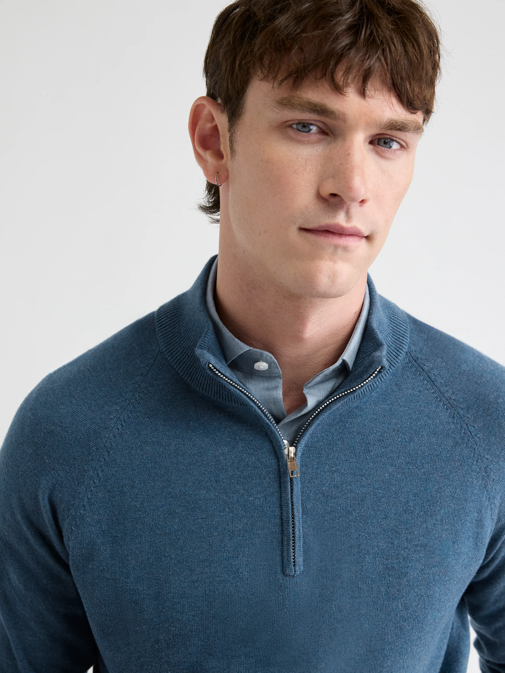 Long-Sleeve Half-Zip Mock-Neck Sweater - Image 29