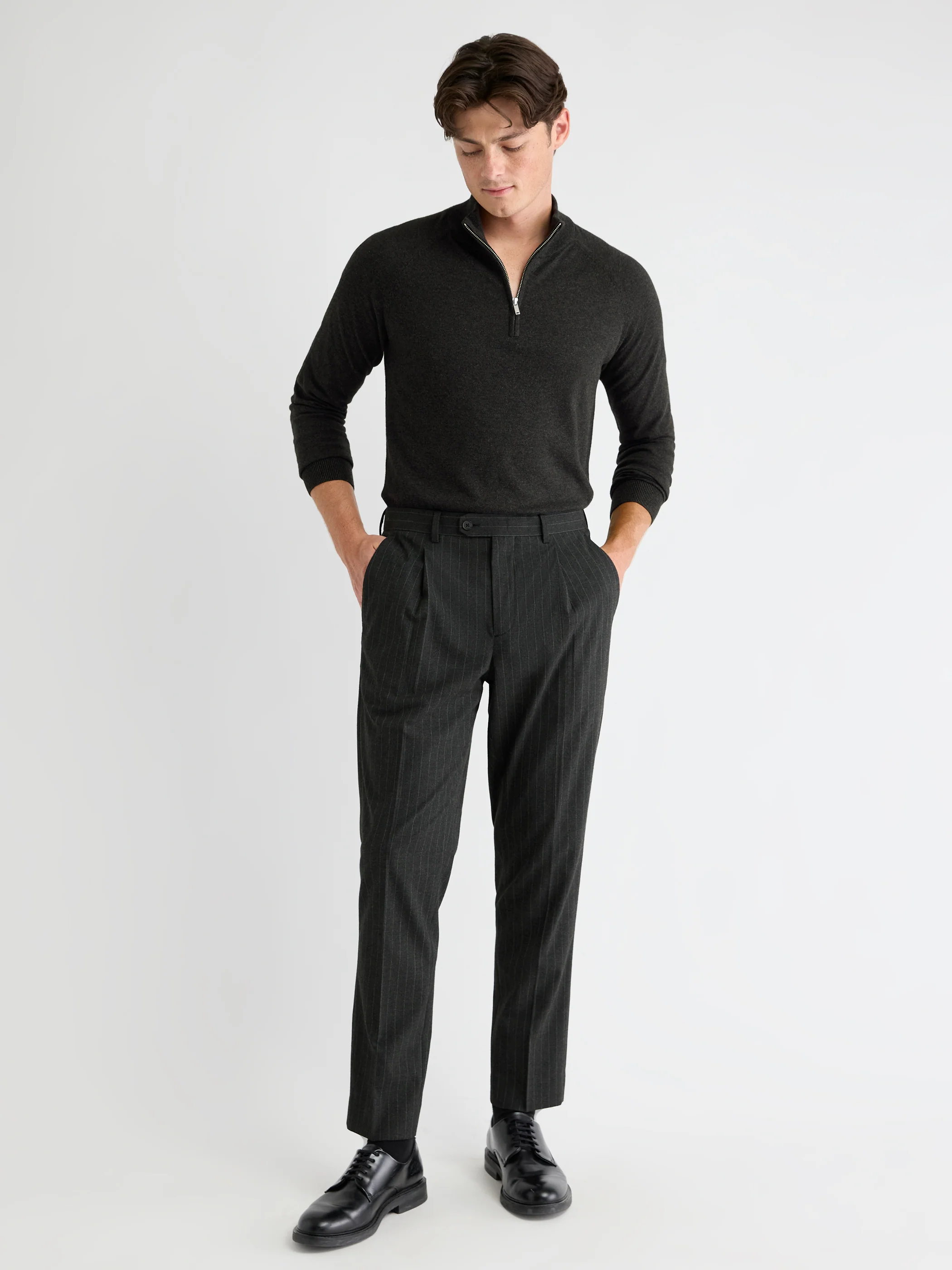 Long-Sleeve Half-Zip Mock-Neck Sweater - Image 31