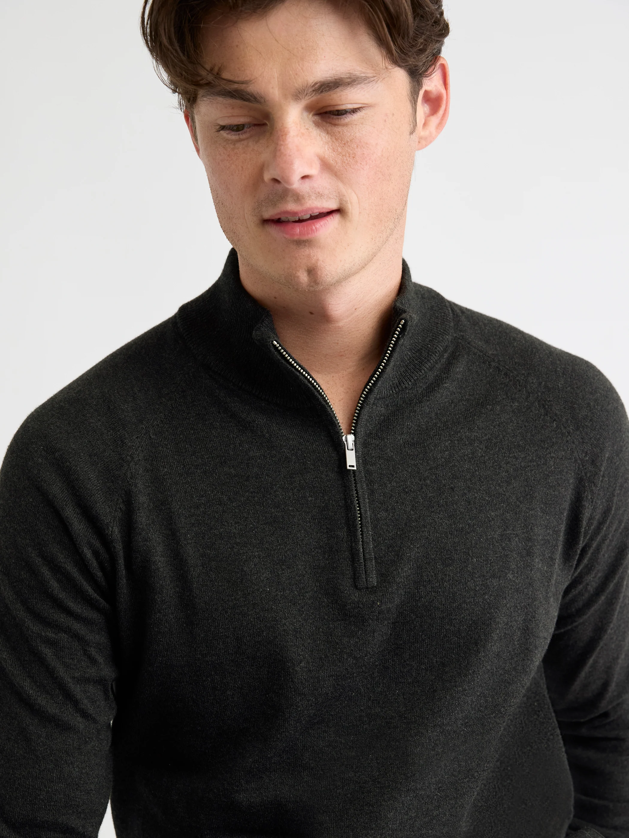 Long-Sleeve Half-Zip Mock-Neck Sweater - Image 35