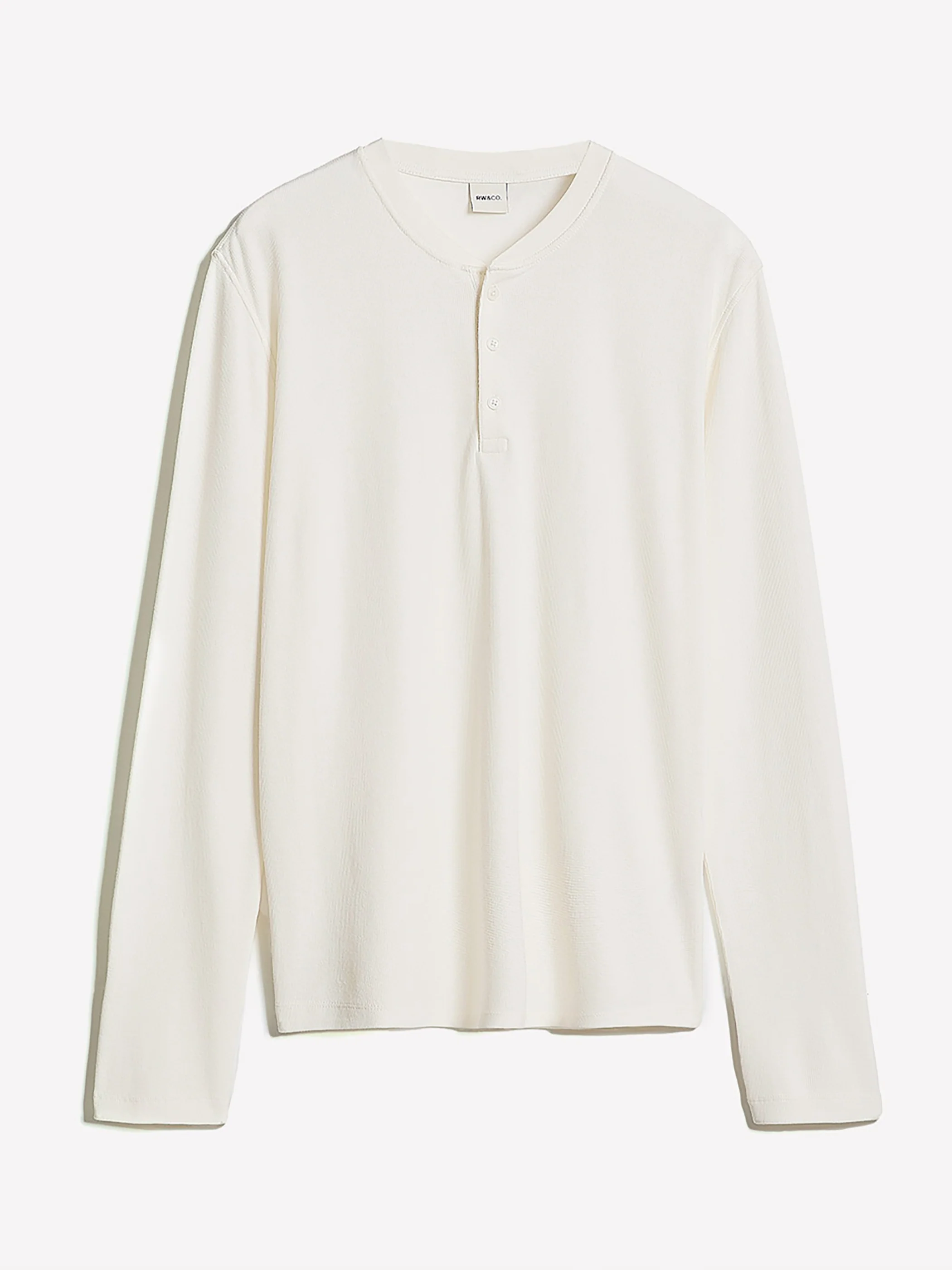 Long-Sleeve Henley Waffled Tee - Image 10