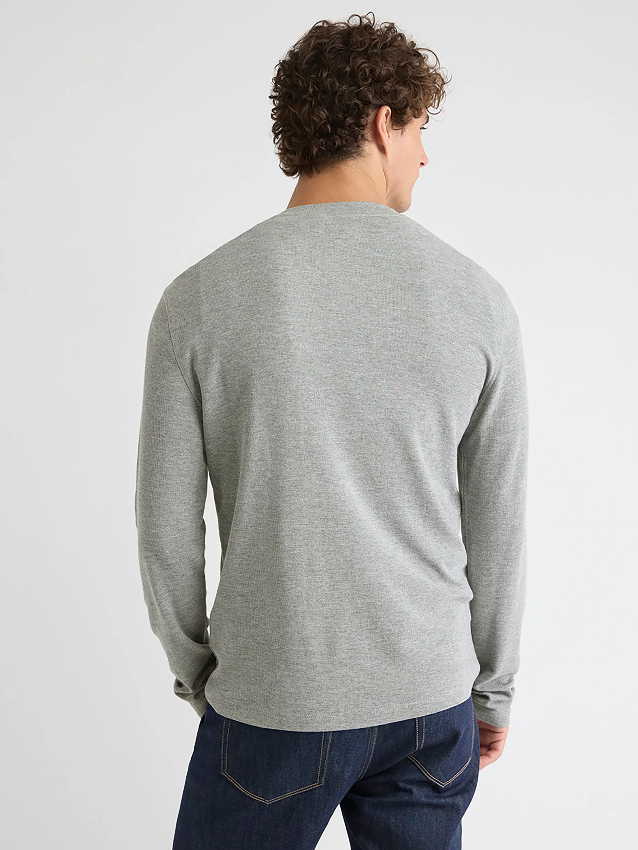 Long-Sleeve Henley Waffled Tee - Image 15