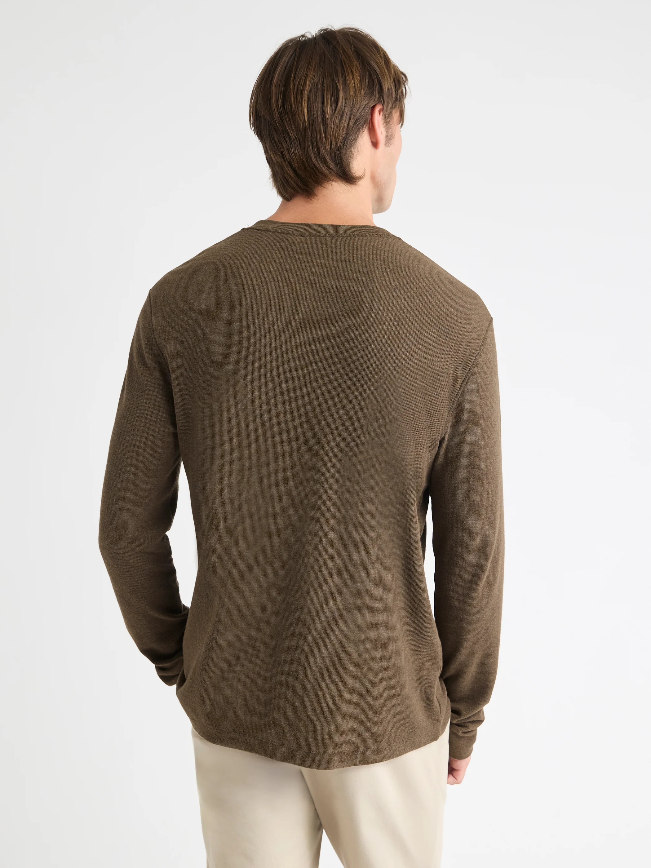 Long-Sleeve Henley Waffled Tee - Image 21