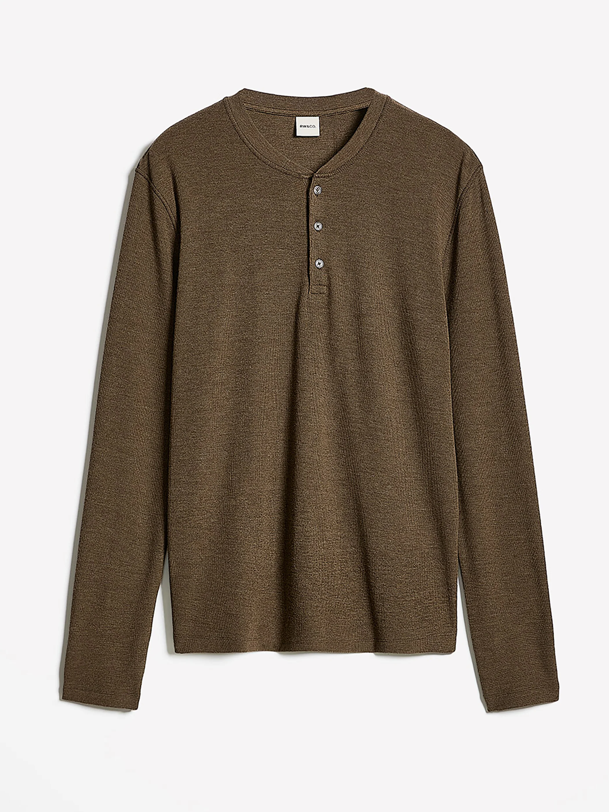 Long-Sleeve Henley Waffled Tee - Image 22