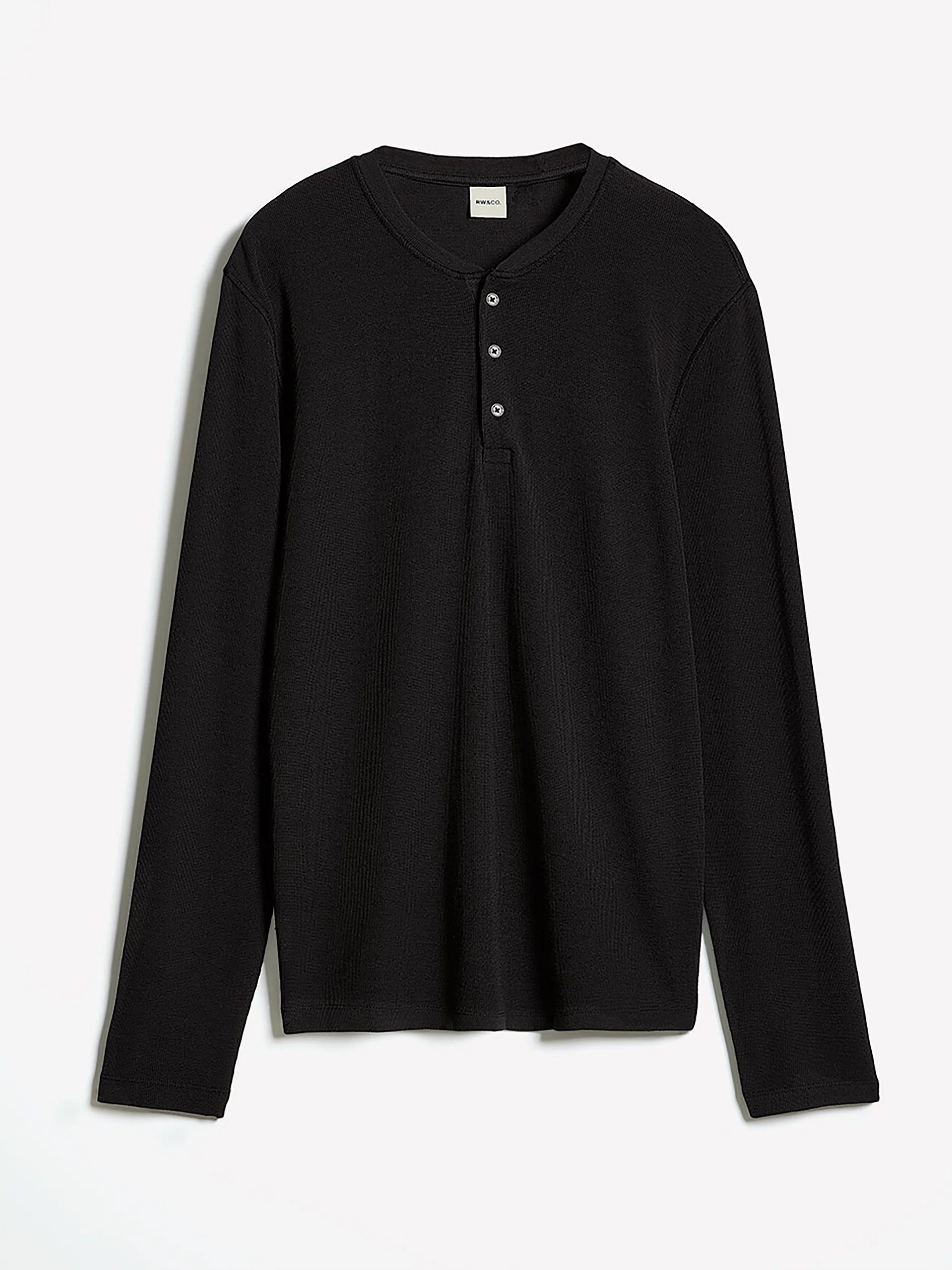 Long-Sleeve Henley Waffled Tee - Image 4