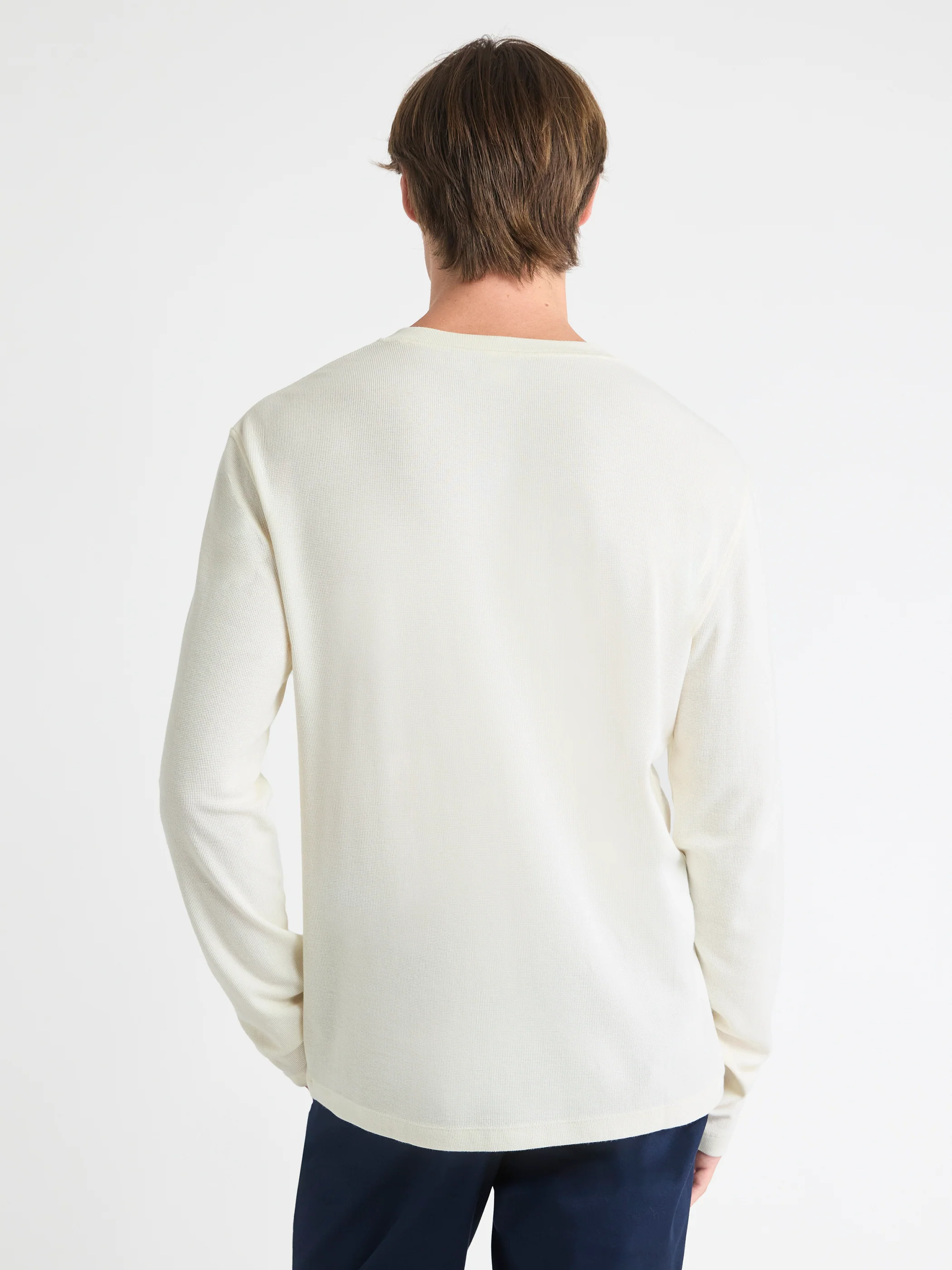 Long-Sleeve Henley Waffled Tee - Image 9