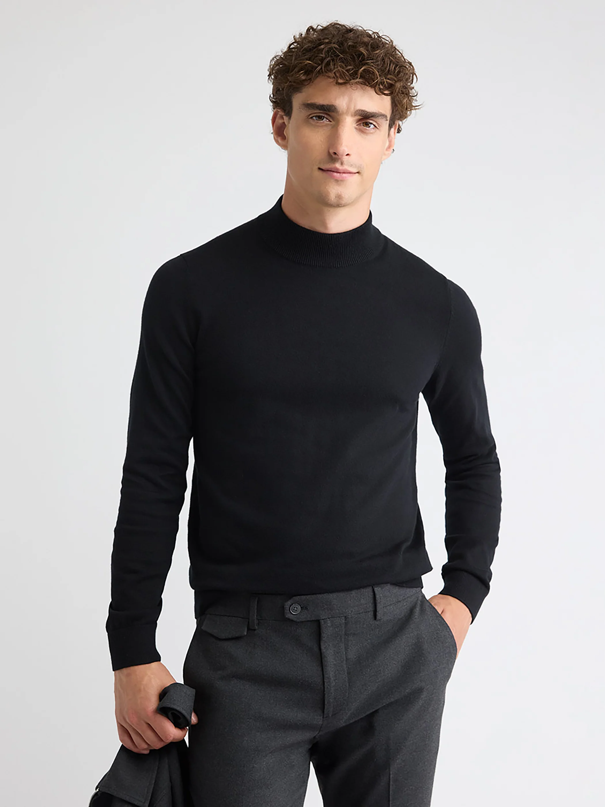 Long-Sleeve Mock-Neck Sweater