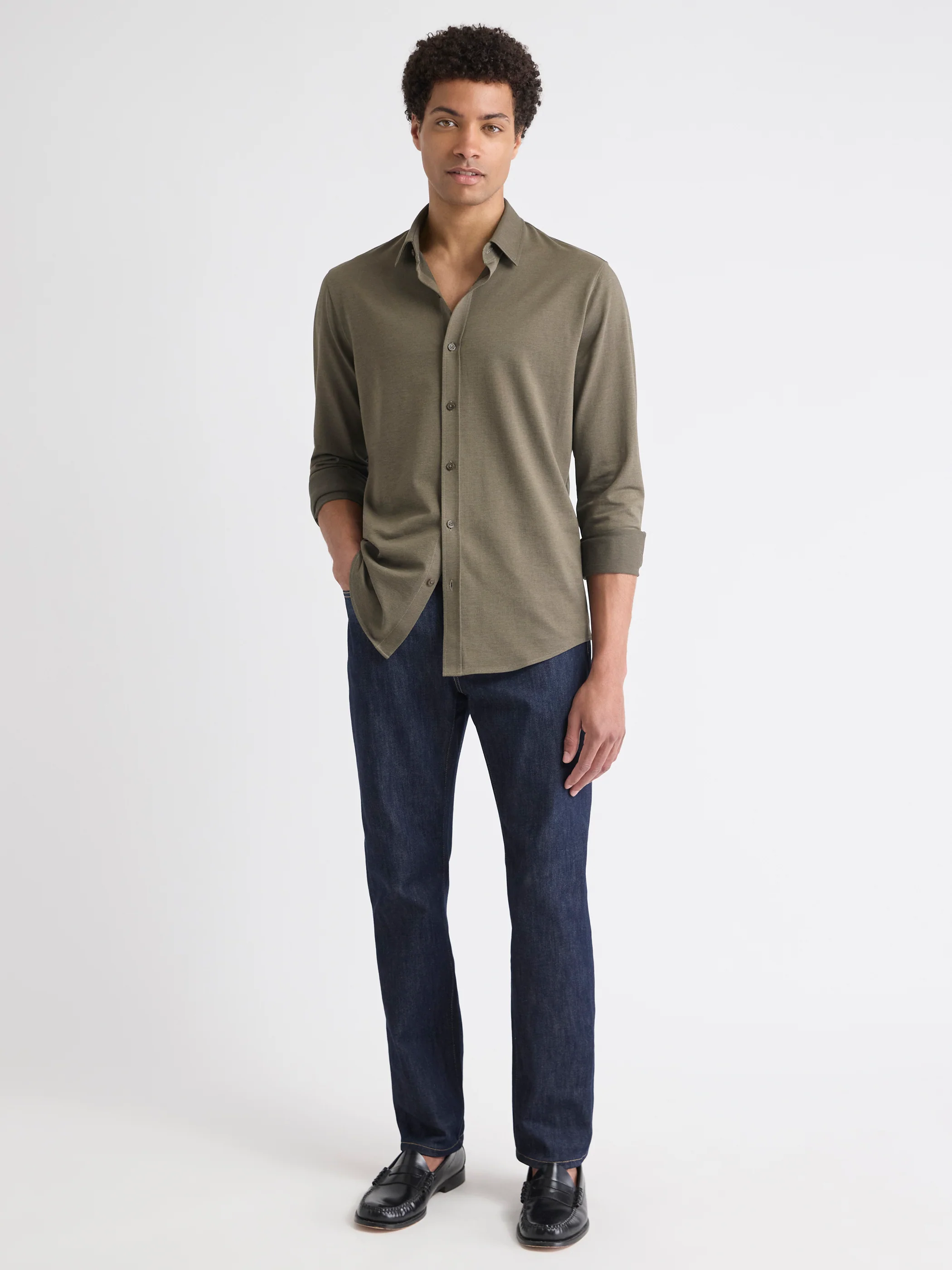 Long-Sleeve Piqué-Knit Shirt - Image 10