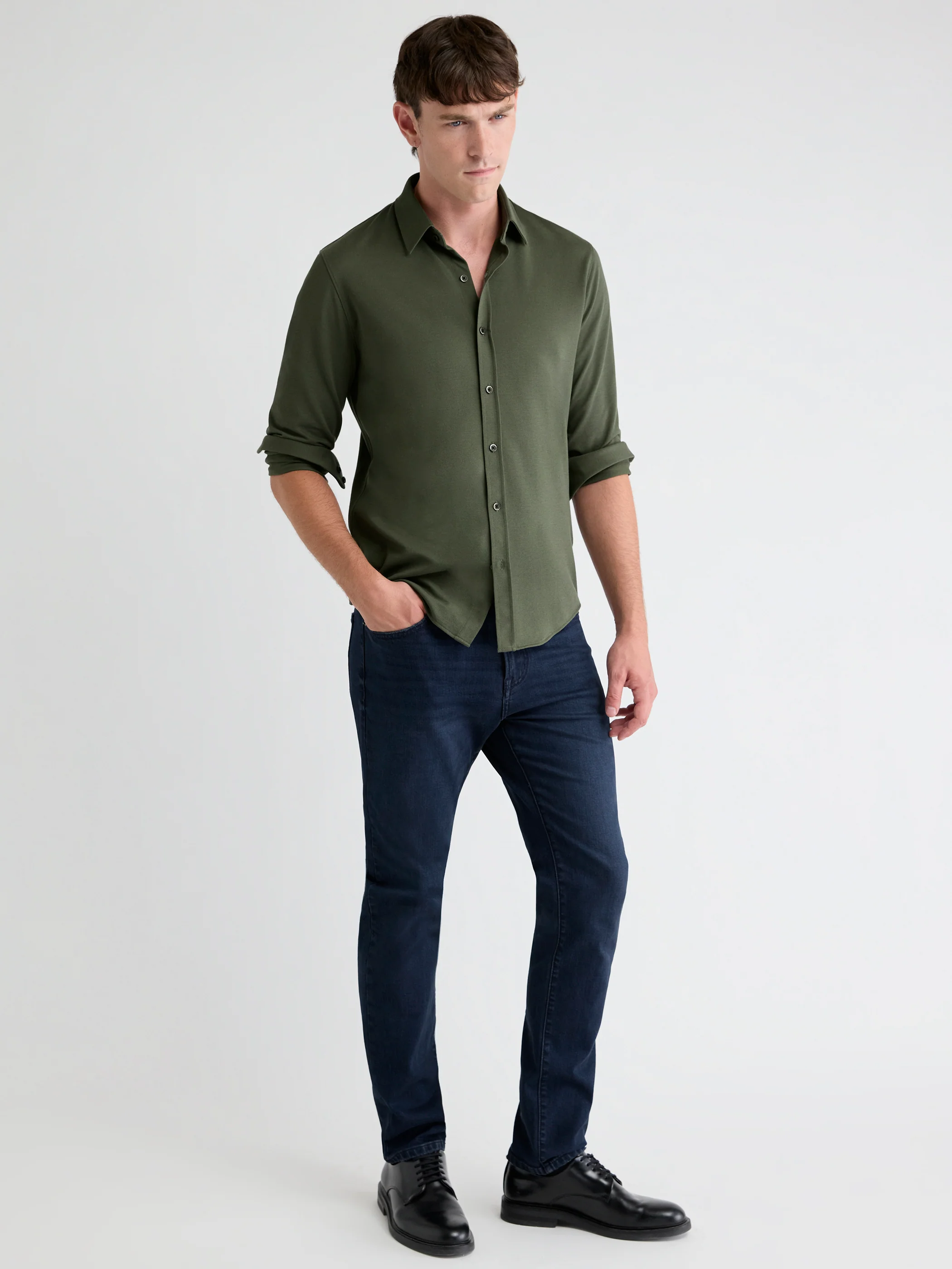 Long-Sleeve Piqué-Knit Shirt - Image 13
