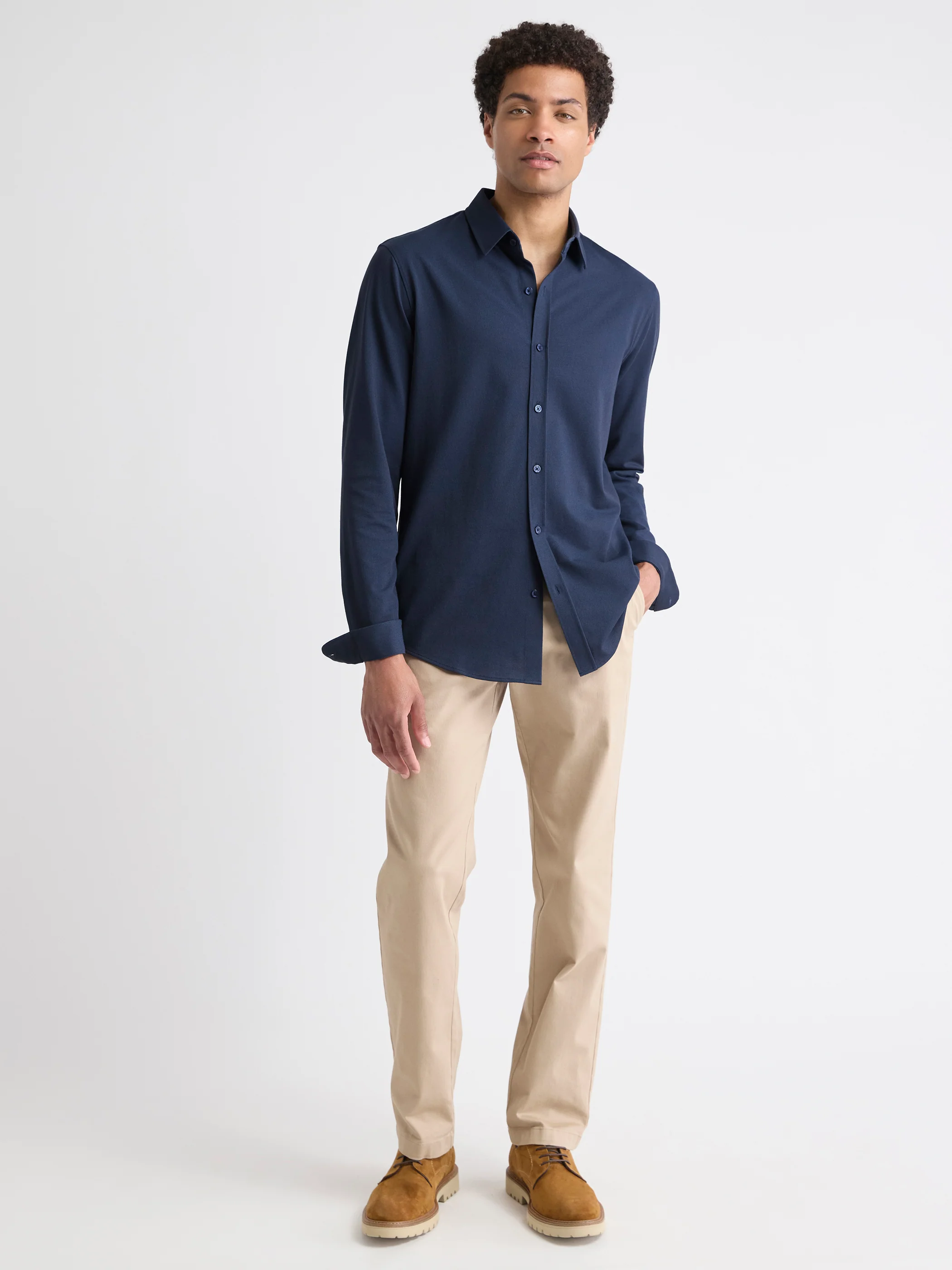 Long-Sleeve Piqué-Knit Shirt - Image 18