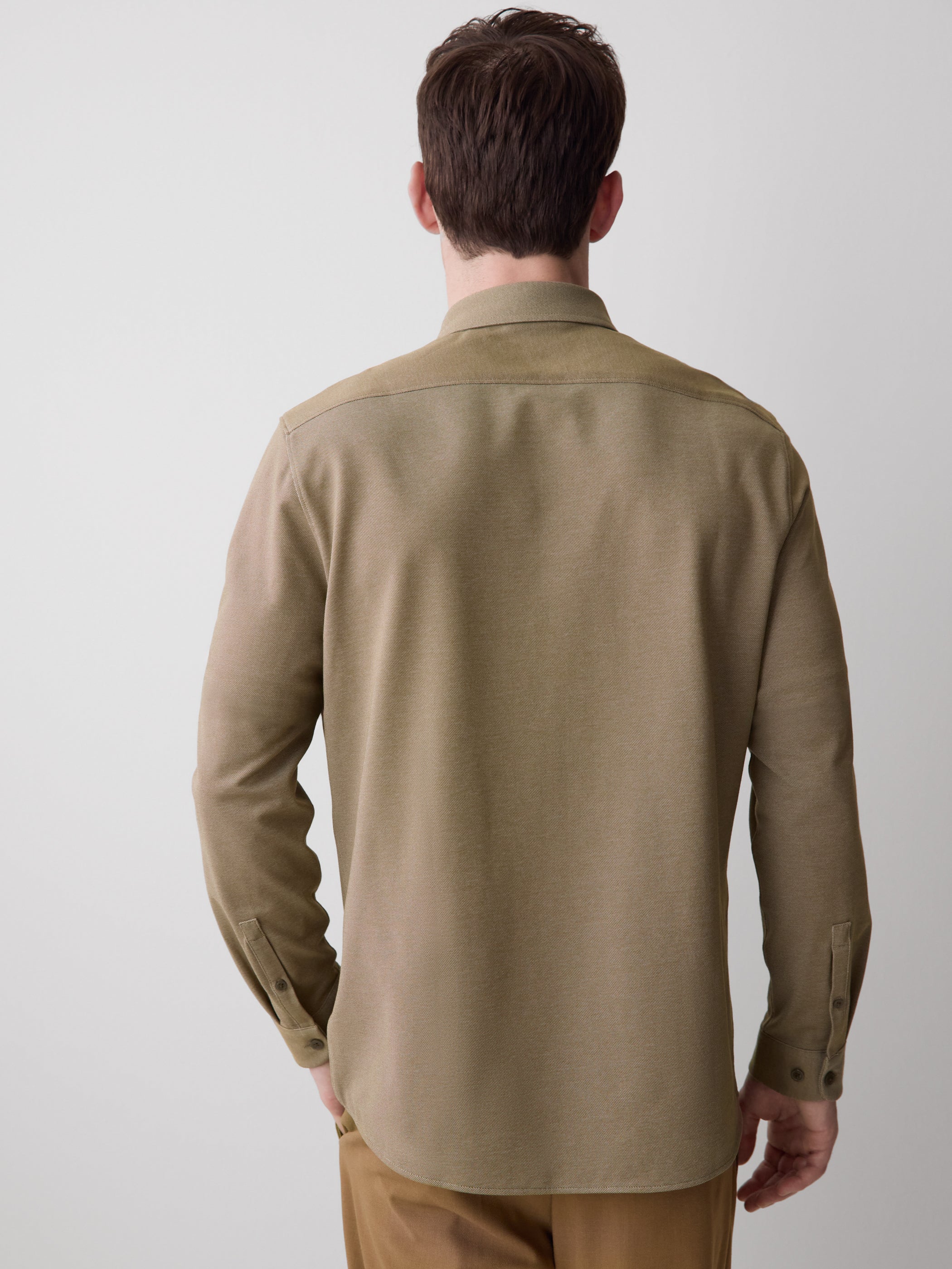 Long-Sleeve Piqué-Knit Shirt - Image 22