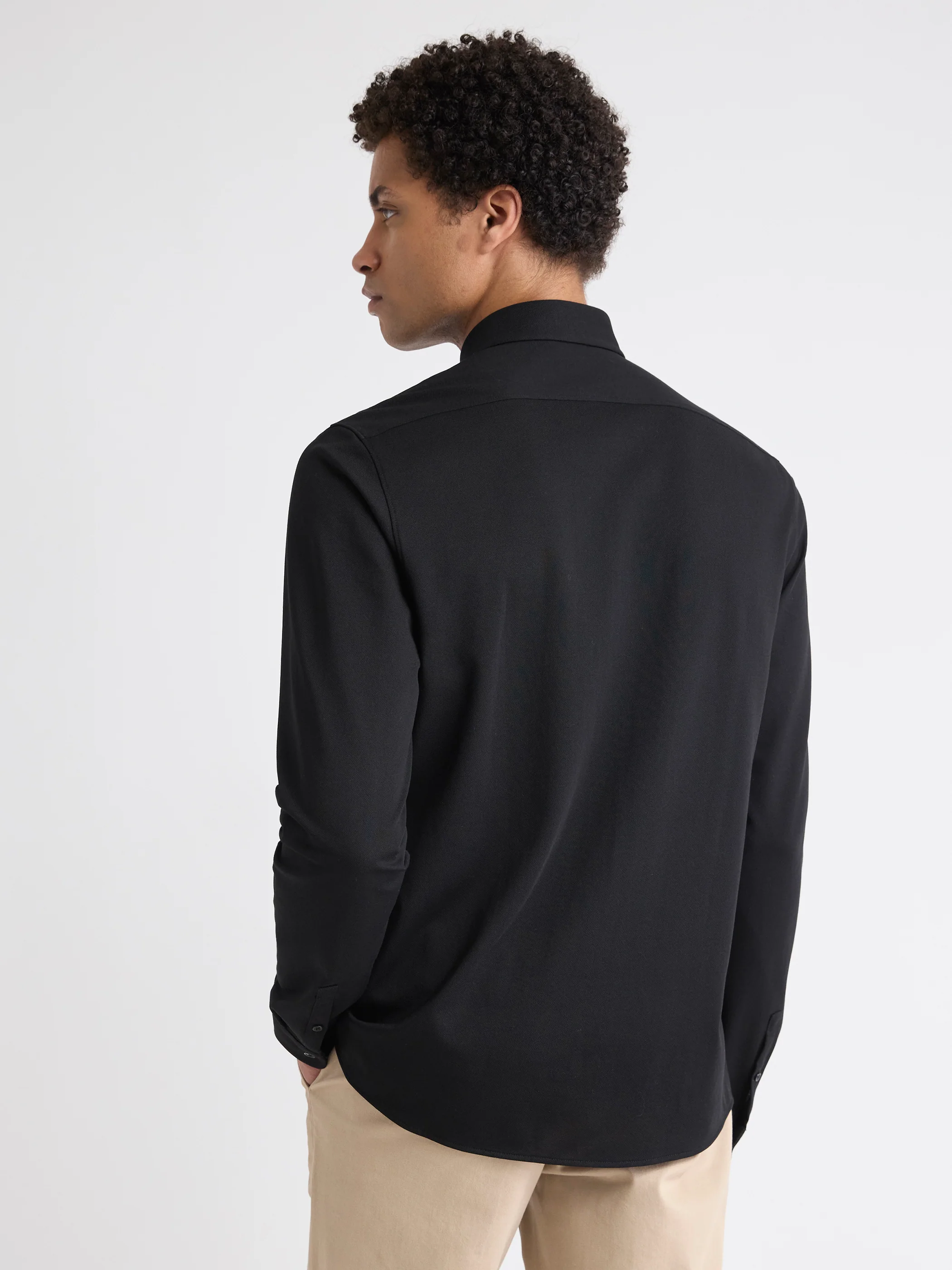 Long-Sleeve Piqué-Knit Shirt - Image 3