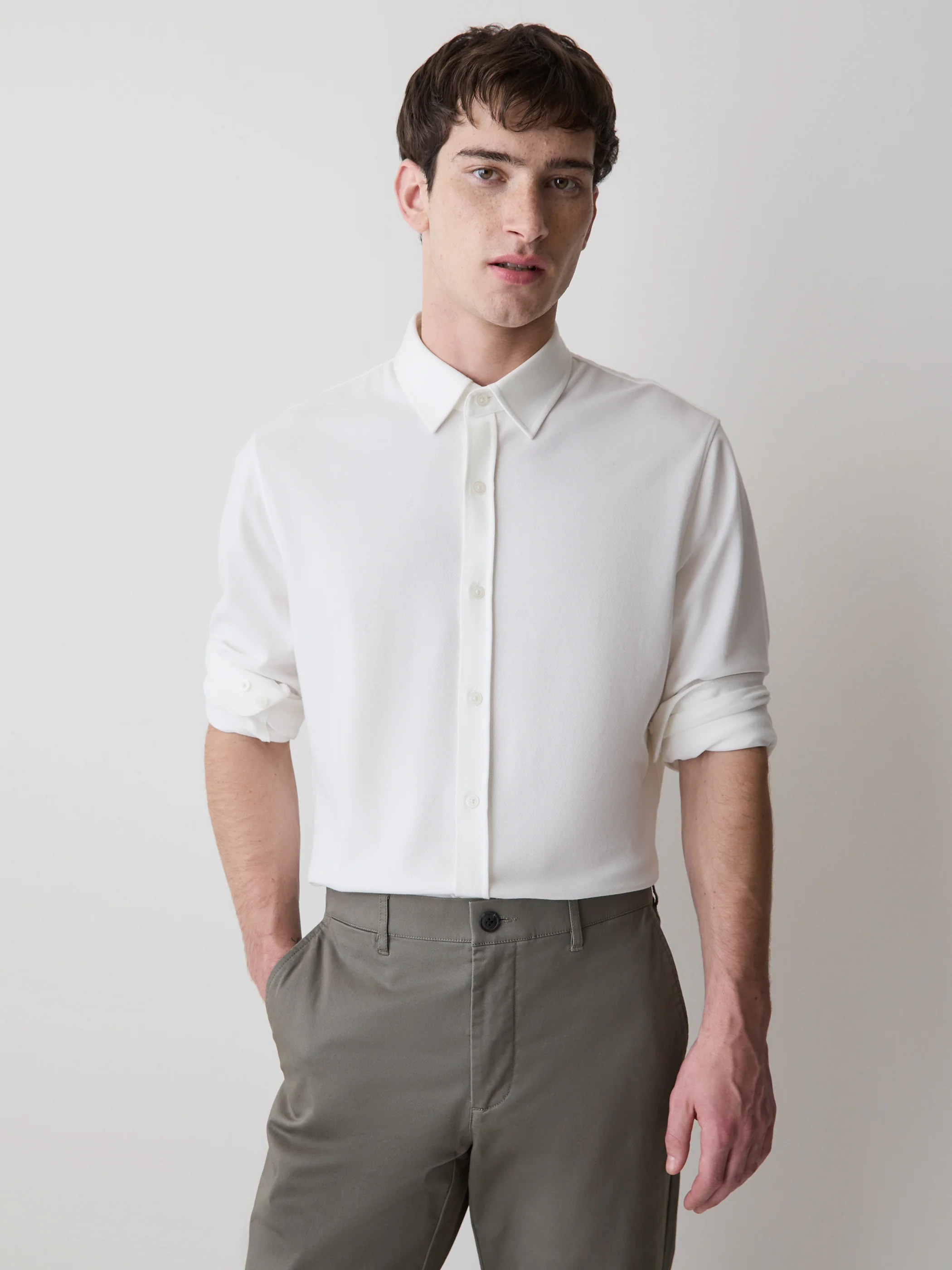 Long-Sleeve Piqué-Knit Shirt - Image 4