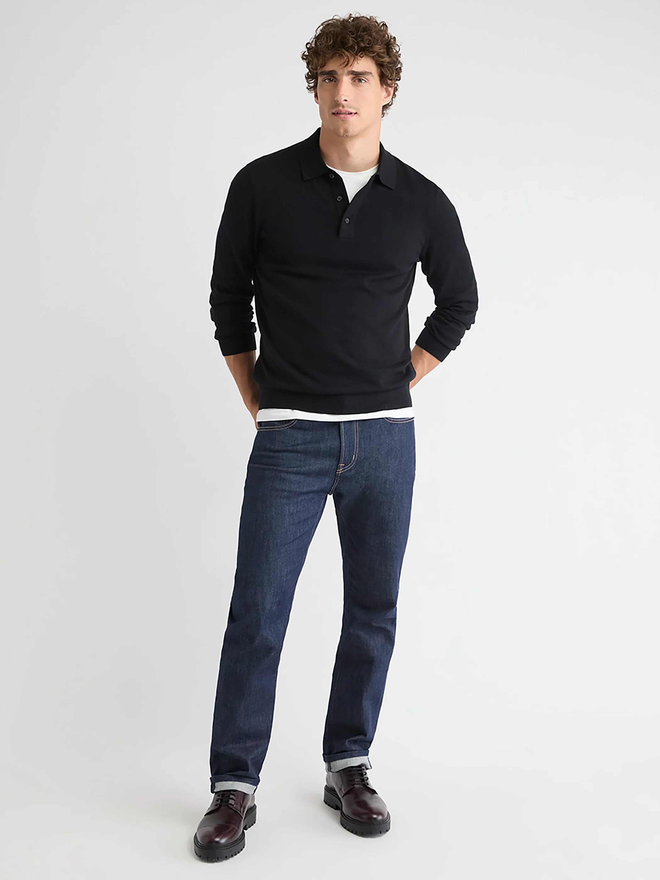 Long-Sleeve Polo Sweater - Image 2