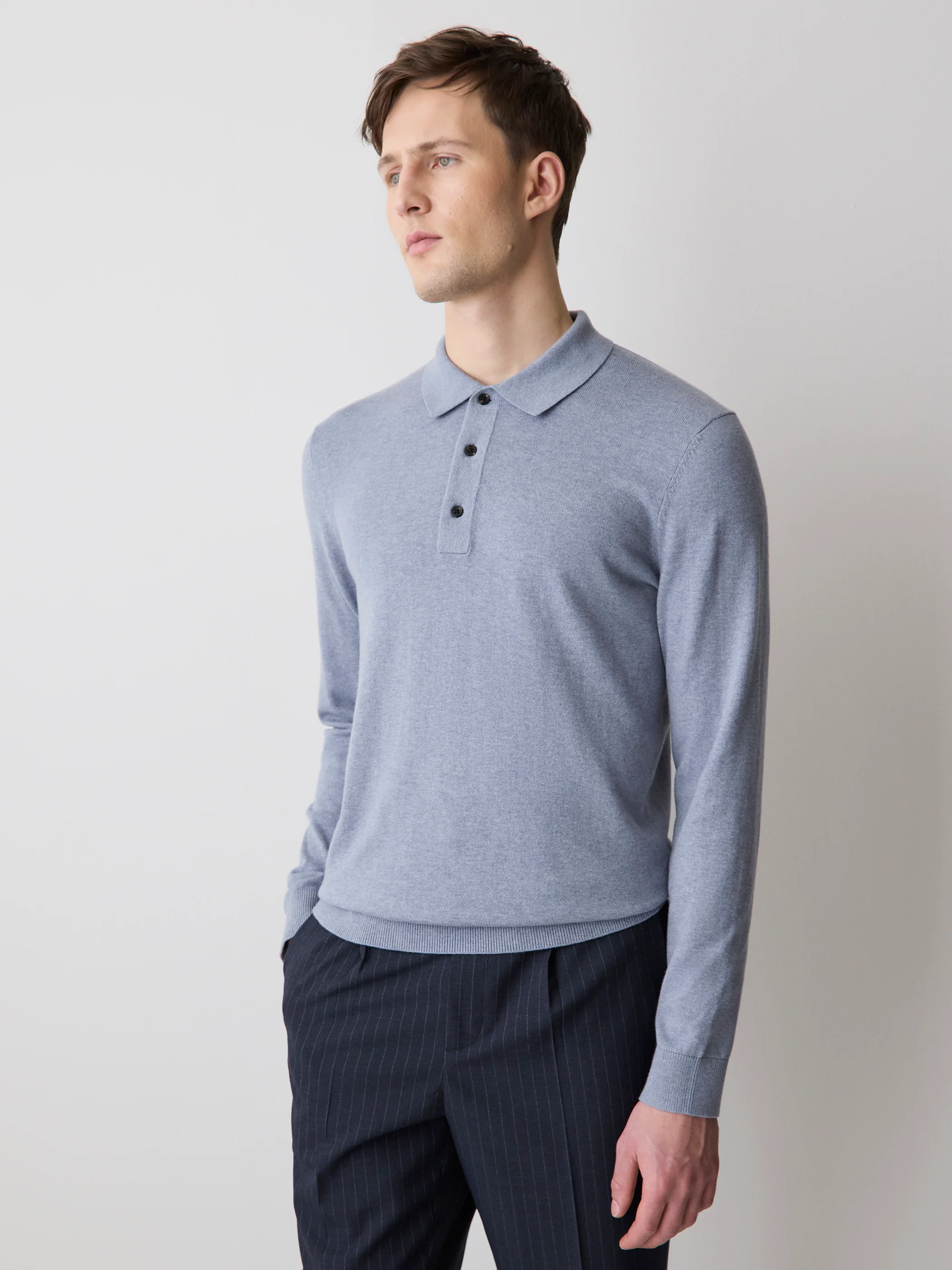 Long-Sleeve Polo Sweater - Image 30