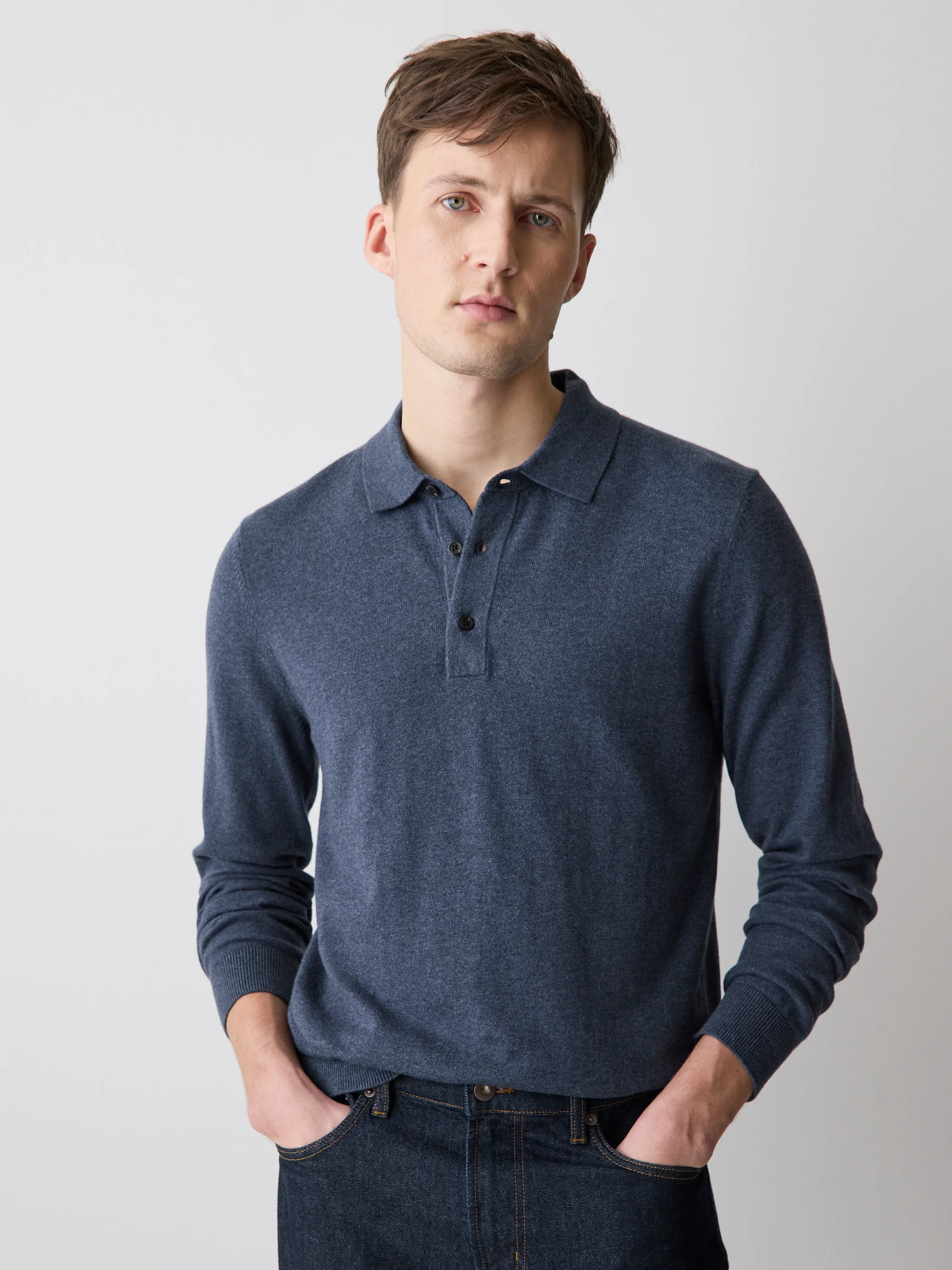 Long-Sleeve Polo Sweater - Image 36