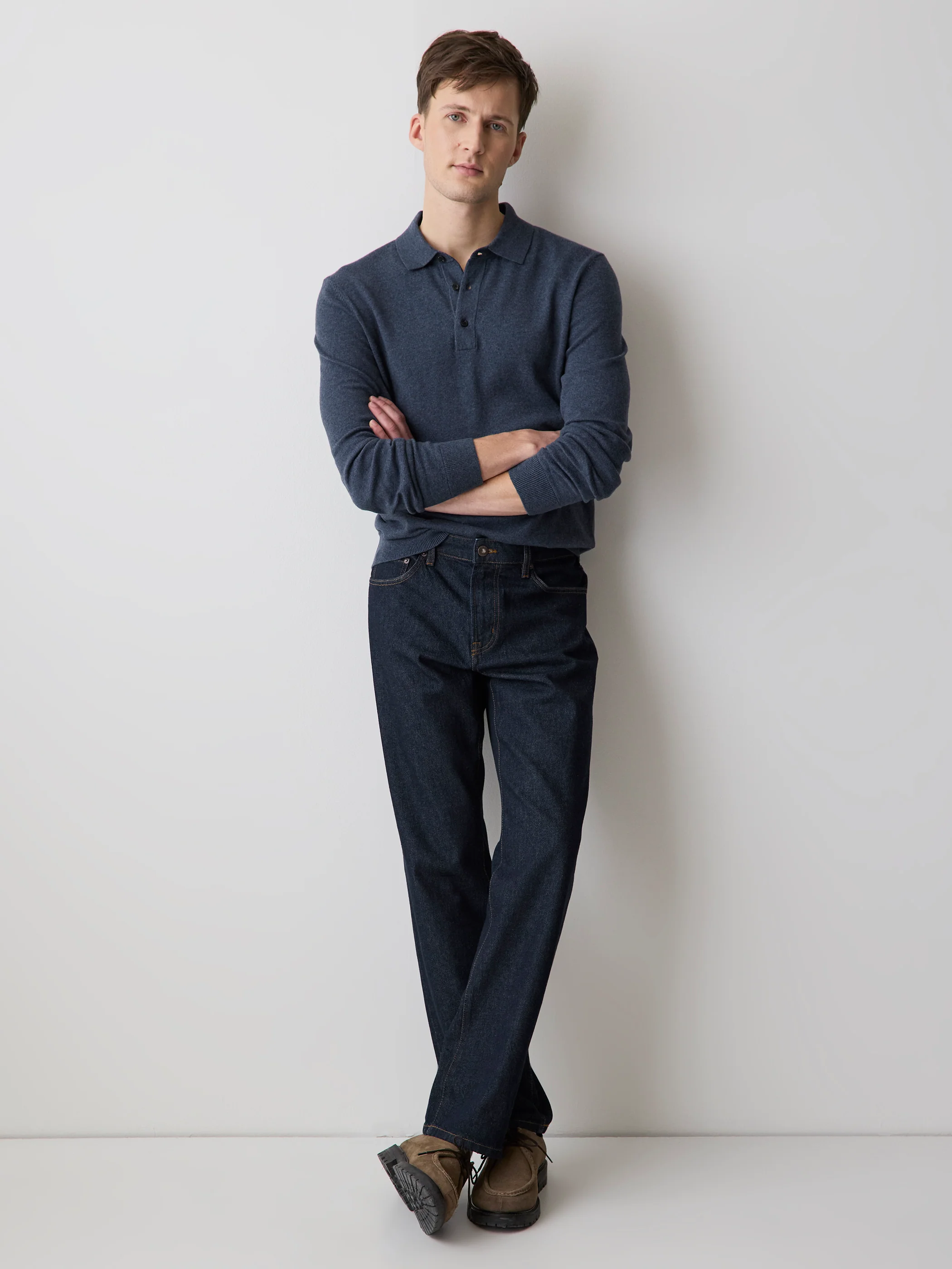 Long-Sleeve Polo Sweater - Image 37