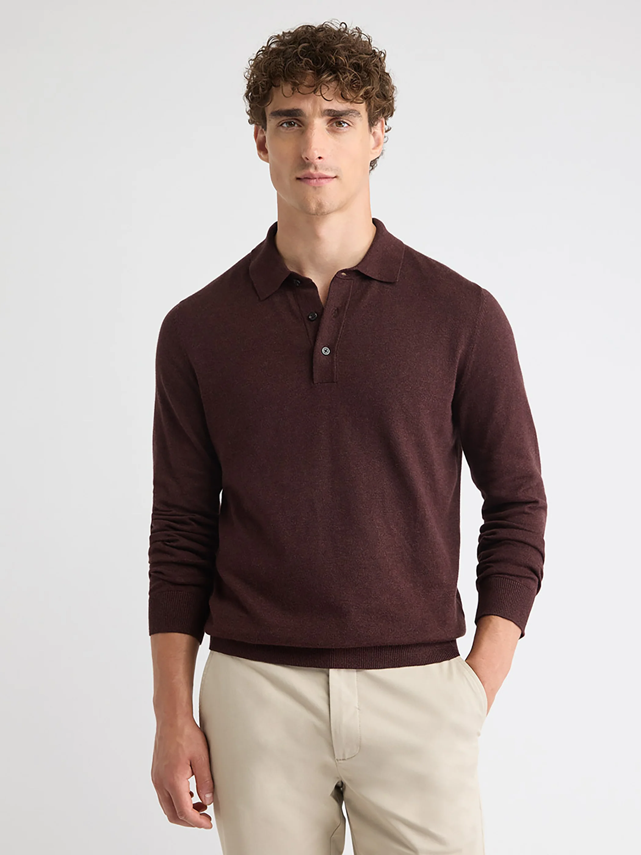 Long-Sleeve Polo Sweater - Image 7