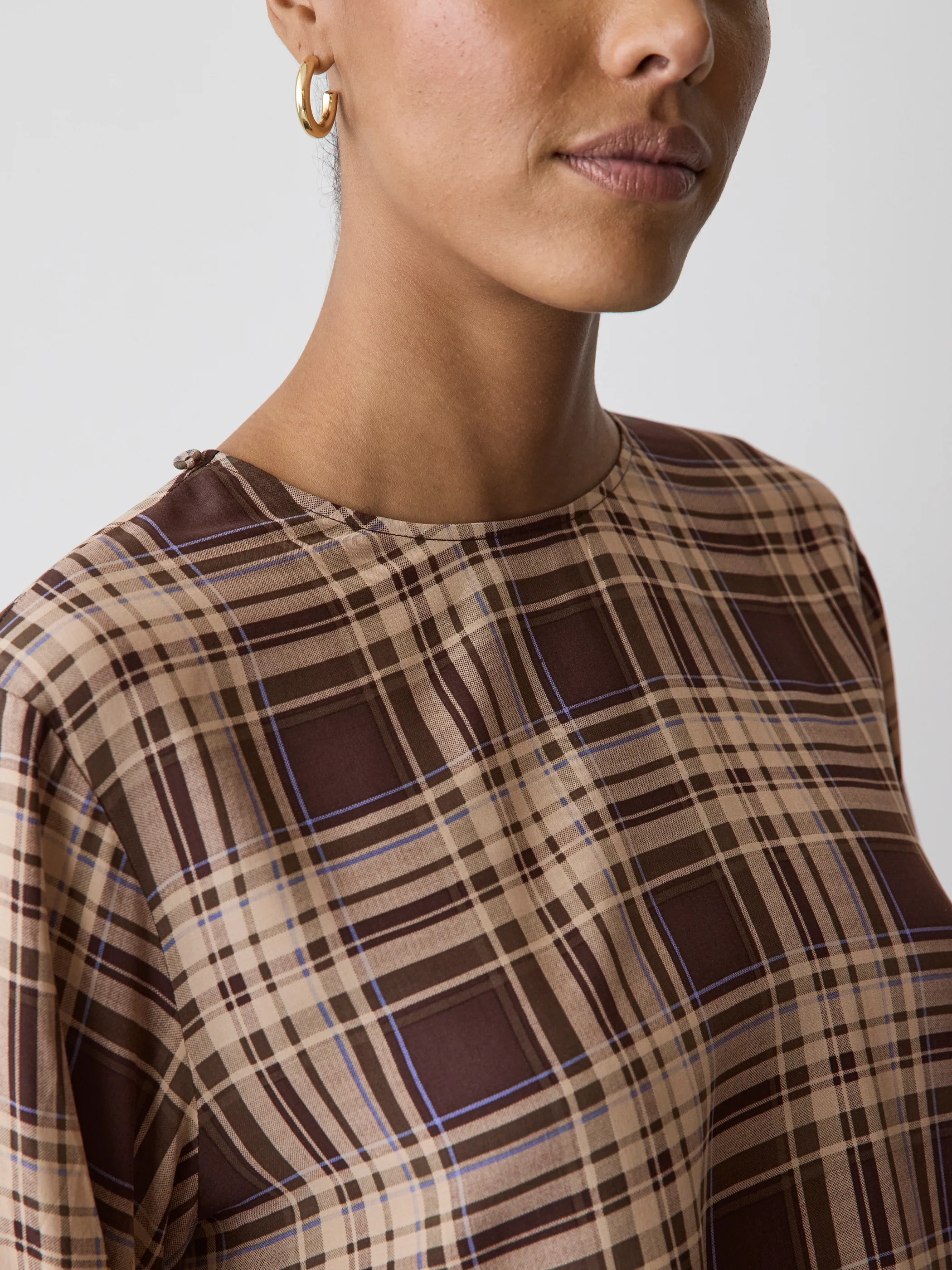 Long-Sleeve Popover Blouse with Scarf Neckline - Image 11