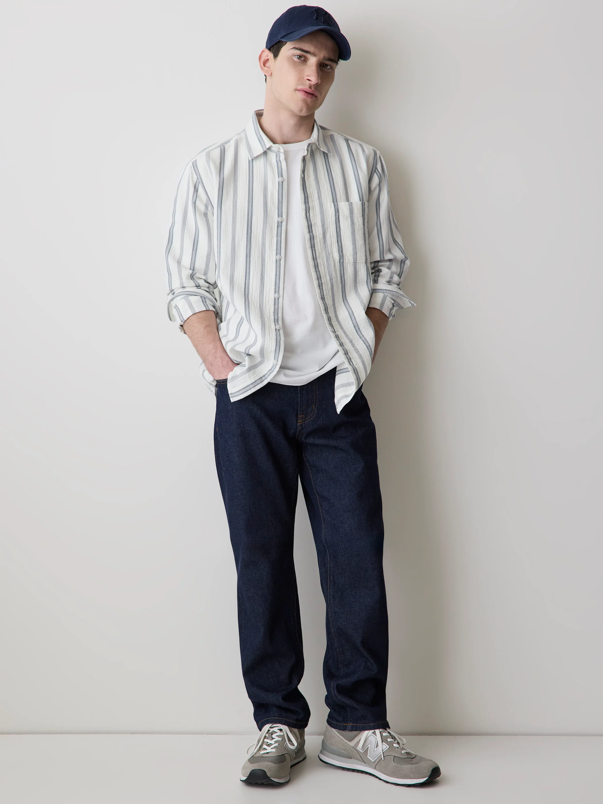 Striped Long-Sleeve Gauze Shirt - Image 2