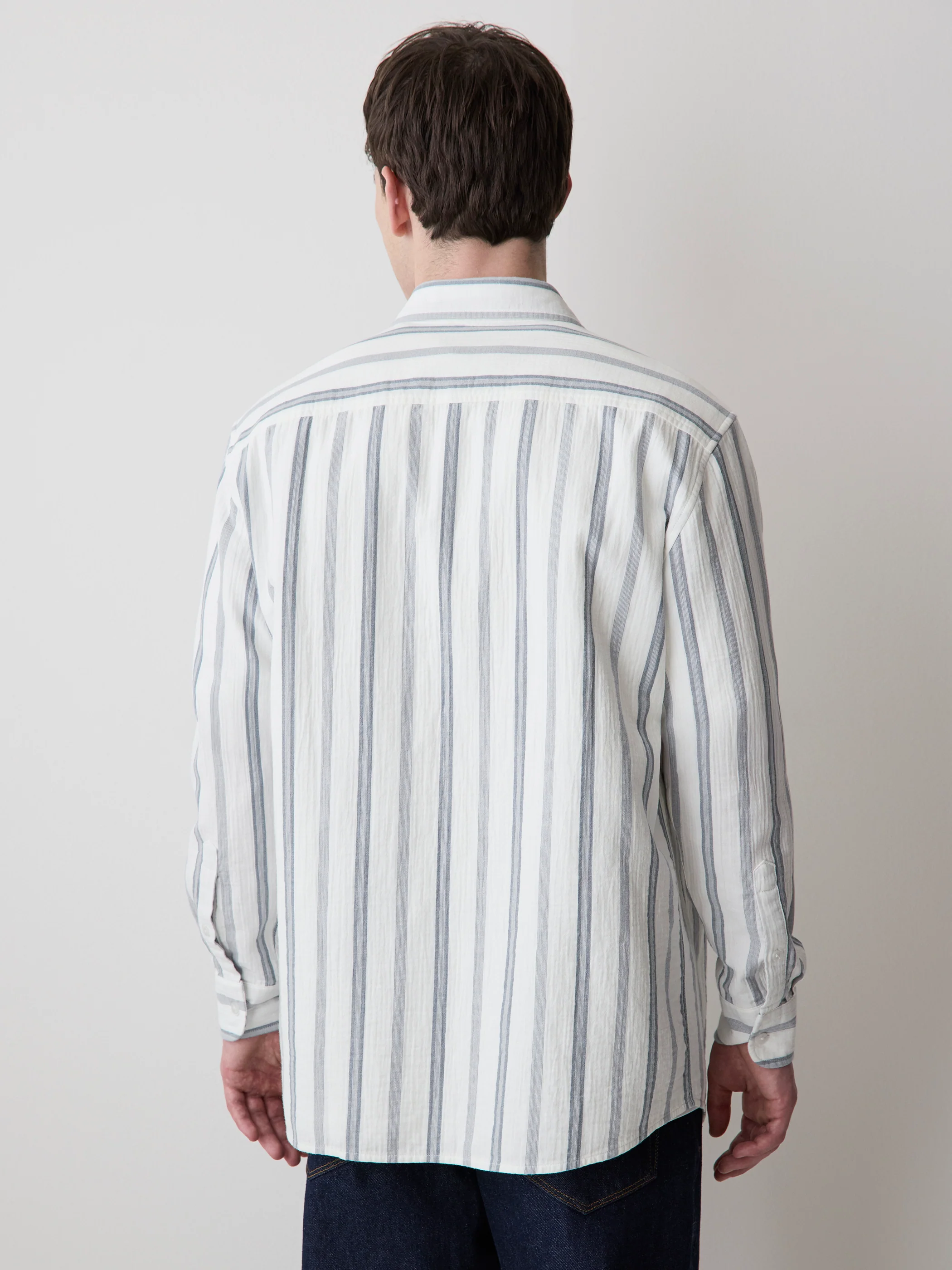 Striped Long-Sleeve Gauze Shirt - Image 3