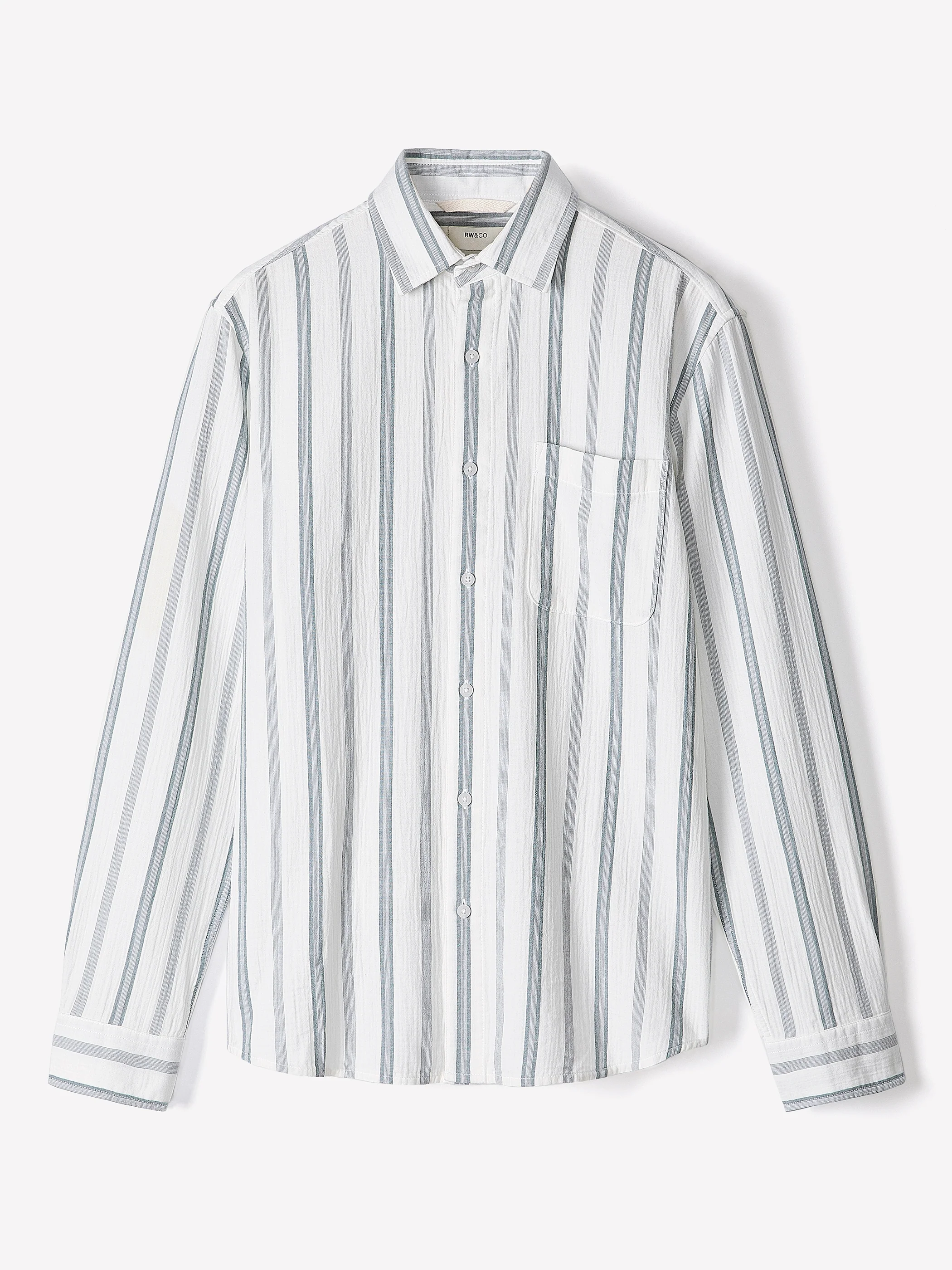 Striped Long-Sleeve Gauze Shirt - Image 5