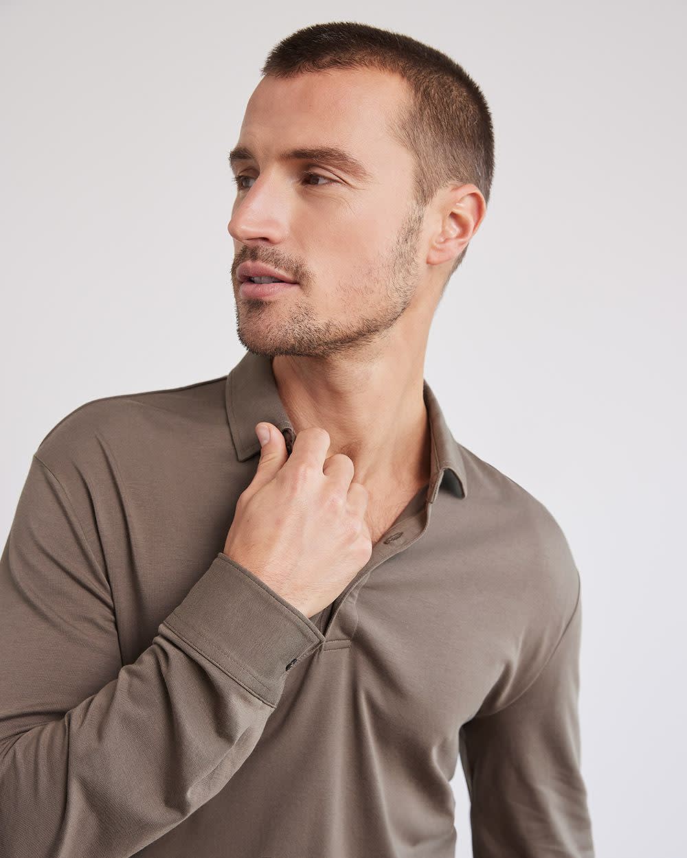 Long-Sleeve Supima (R) Cotton Jersey Polo - Image 17
