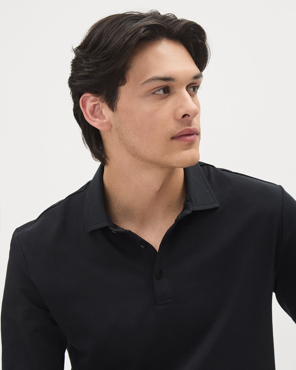 Long-Sleeve Supima (R) Cotton Jersey Polo - Image 4