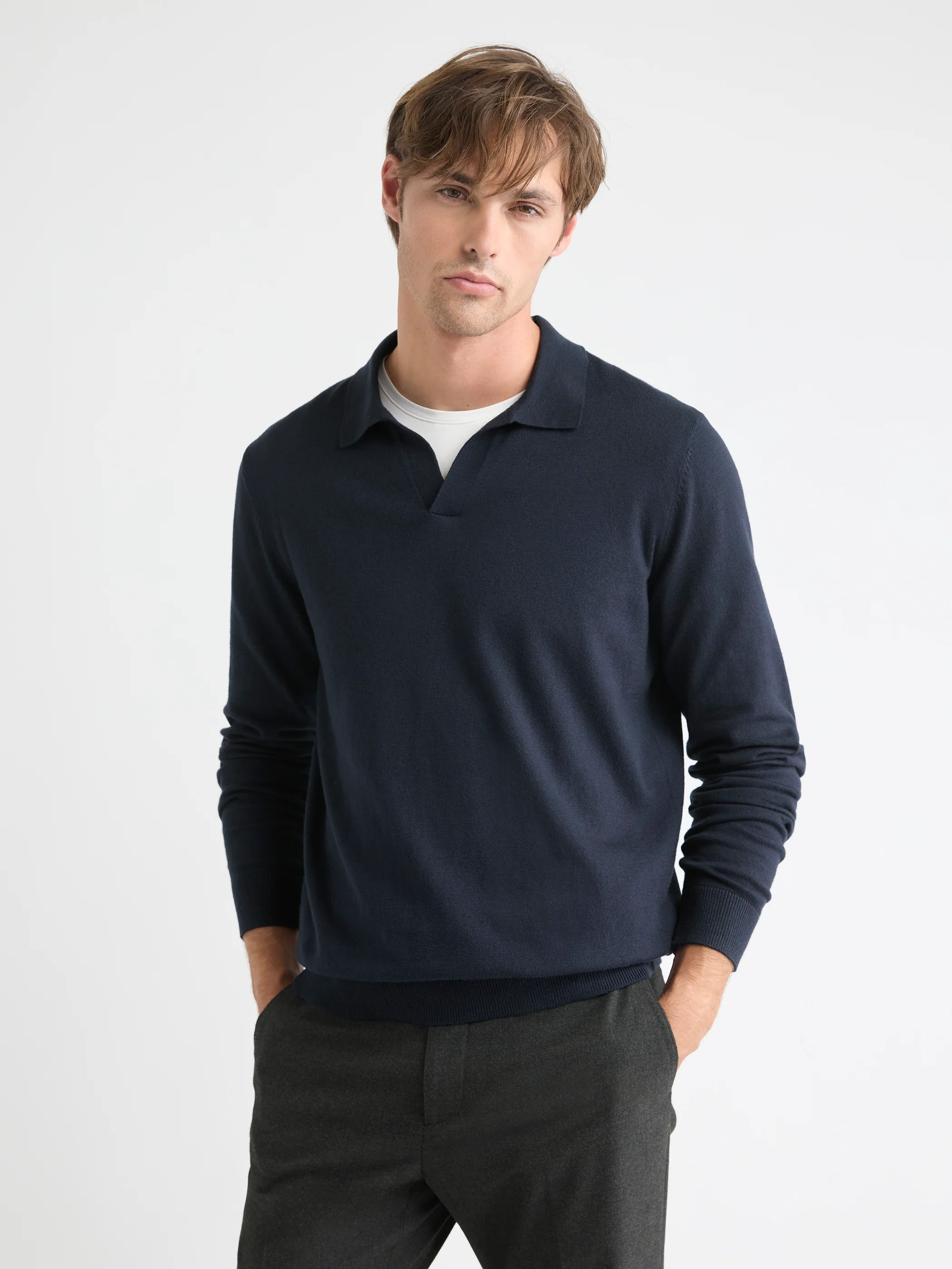 Long-Sleeve Sweater with Johnny Collar - Image 11