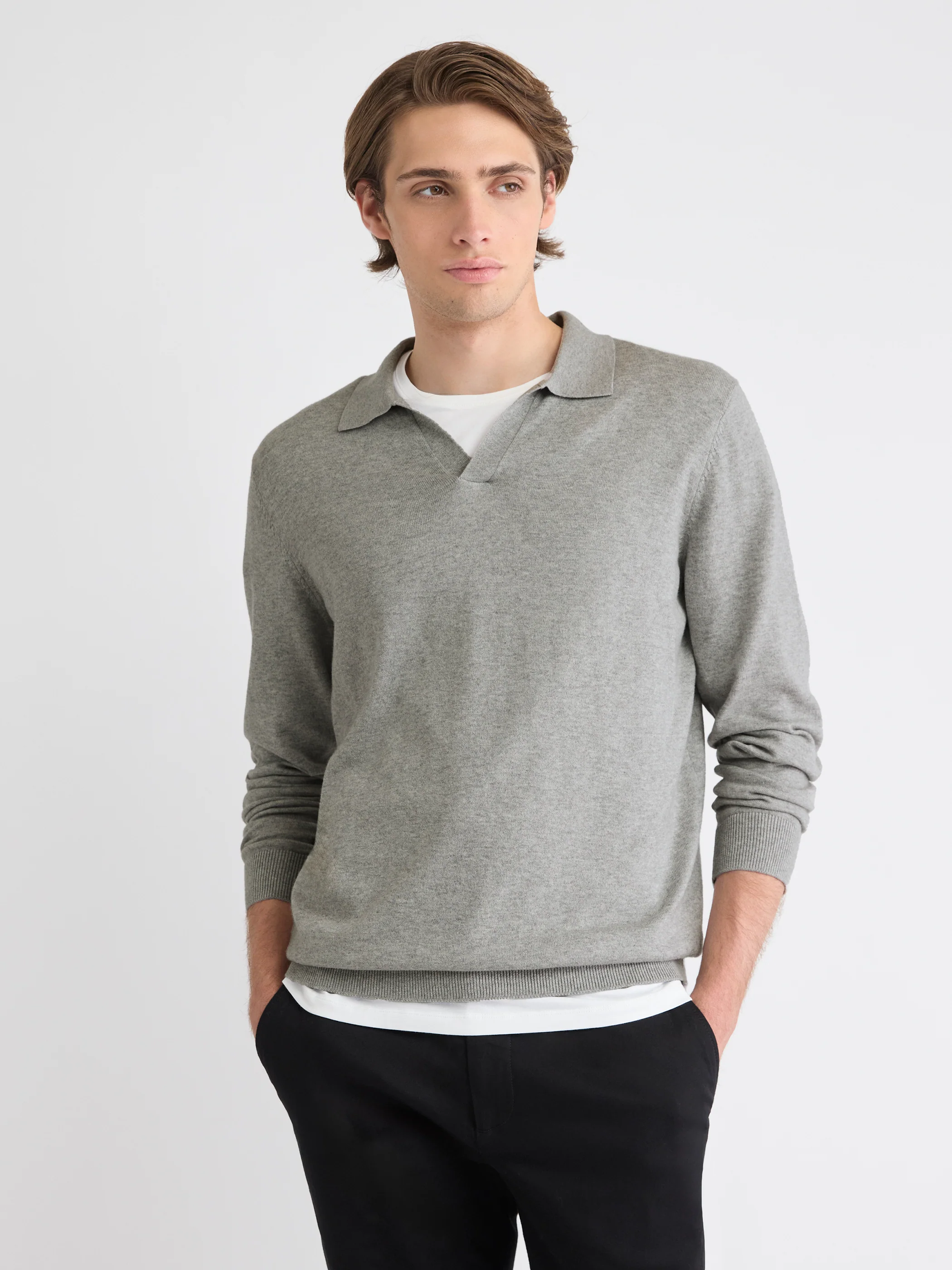 Long-Sleeve Sweater with Johnny Collar - Image 17