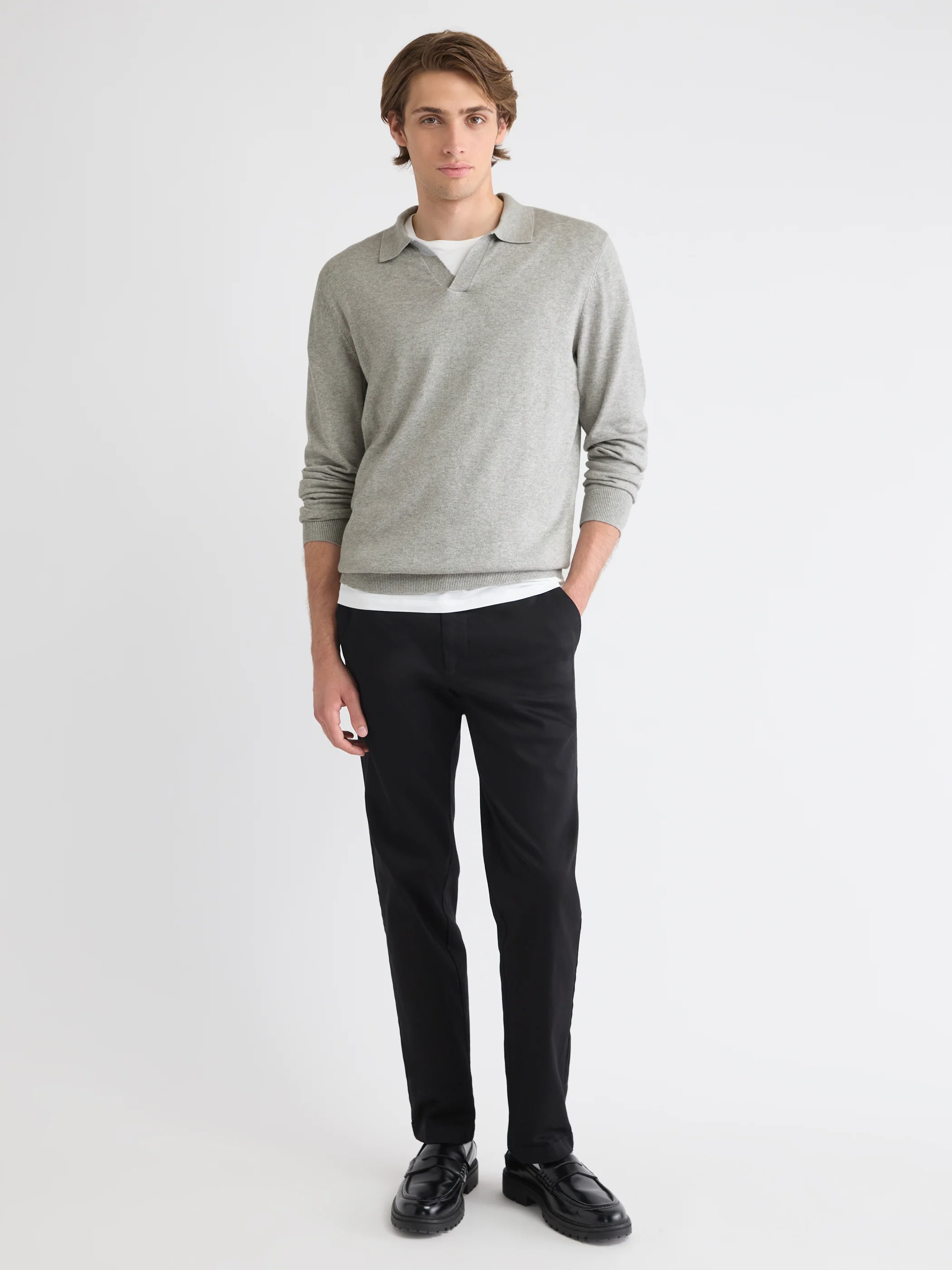 Long-Sleeve Sweater with Johnny Collar - Image 18