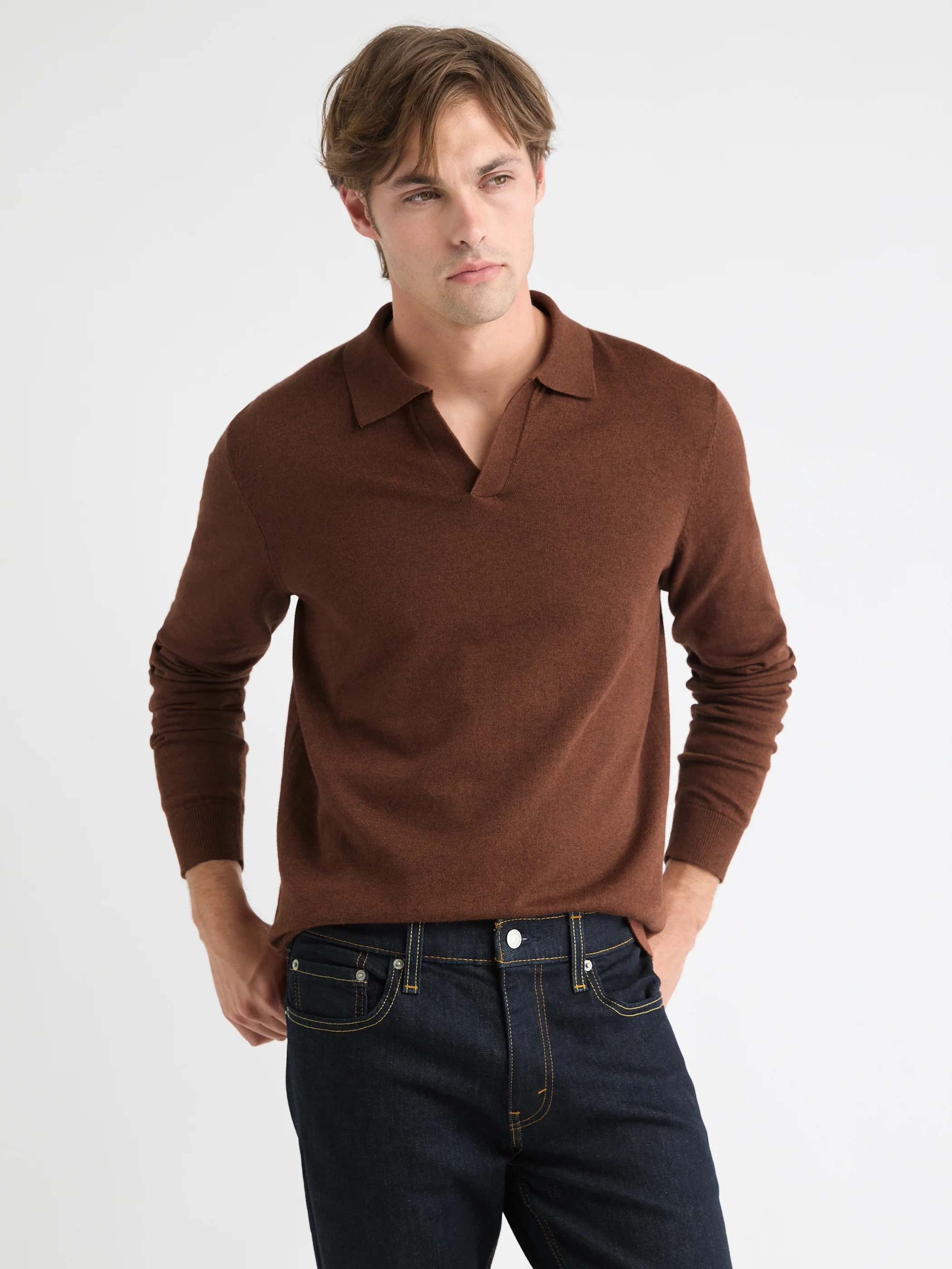Long-Sleeve Sweater with Johnny Collar - Image 21