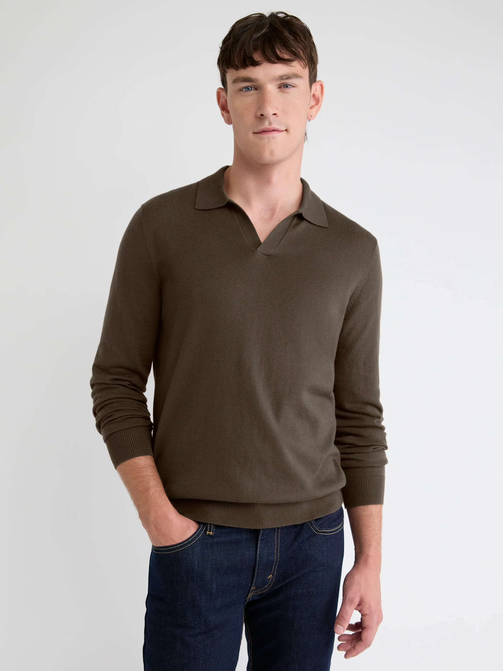 Long-Sleeve Sweater with Johnny Collar - Image 27