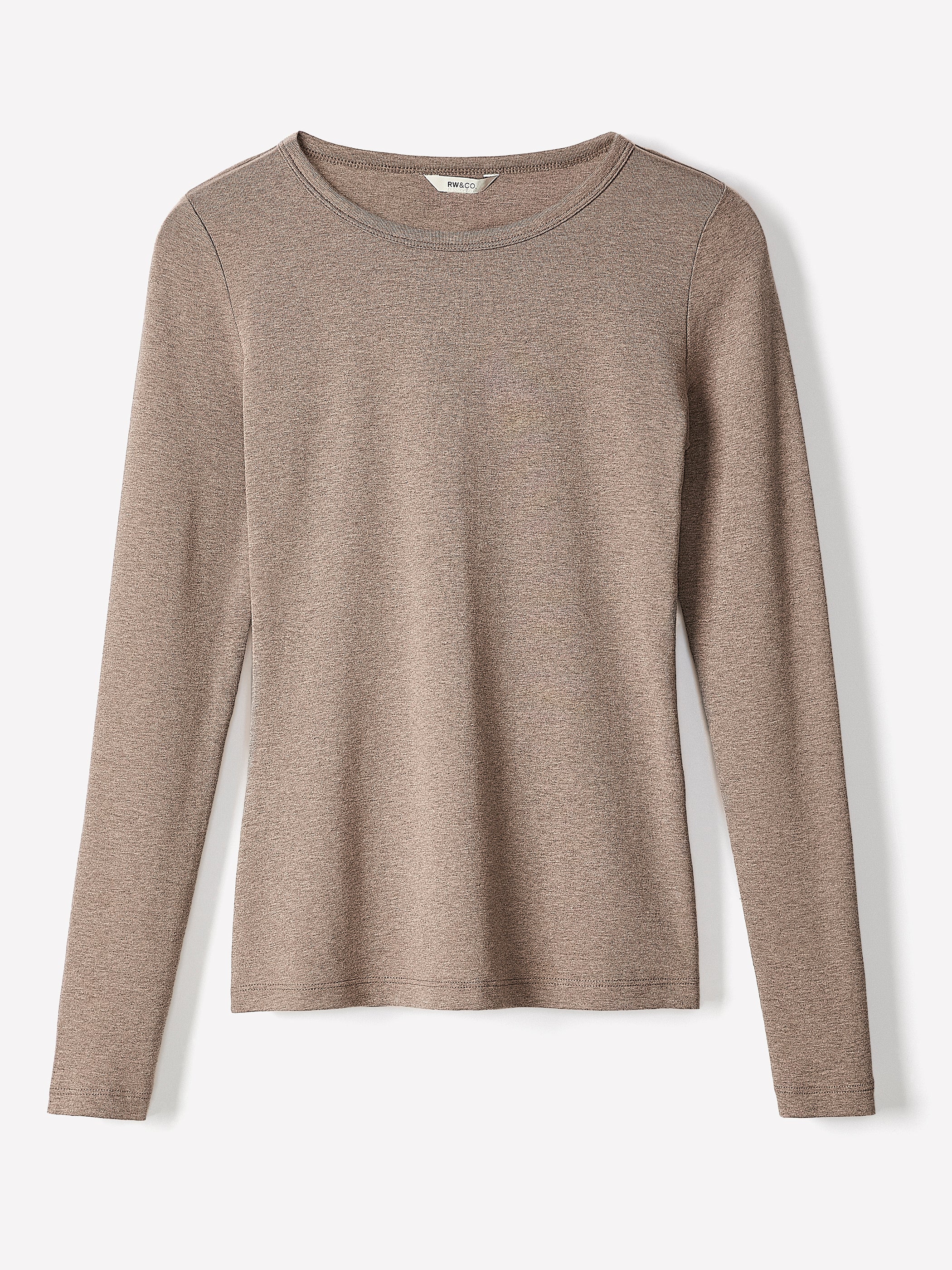 Luxe Knit Long-Sleeve Crew-Neck Fitted Ribbed Tee - Image 5