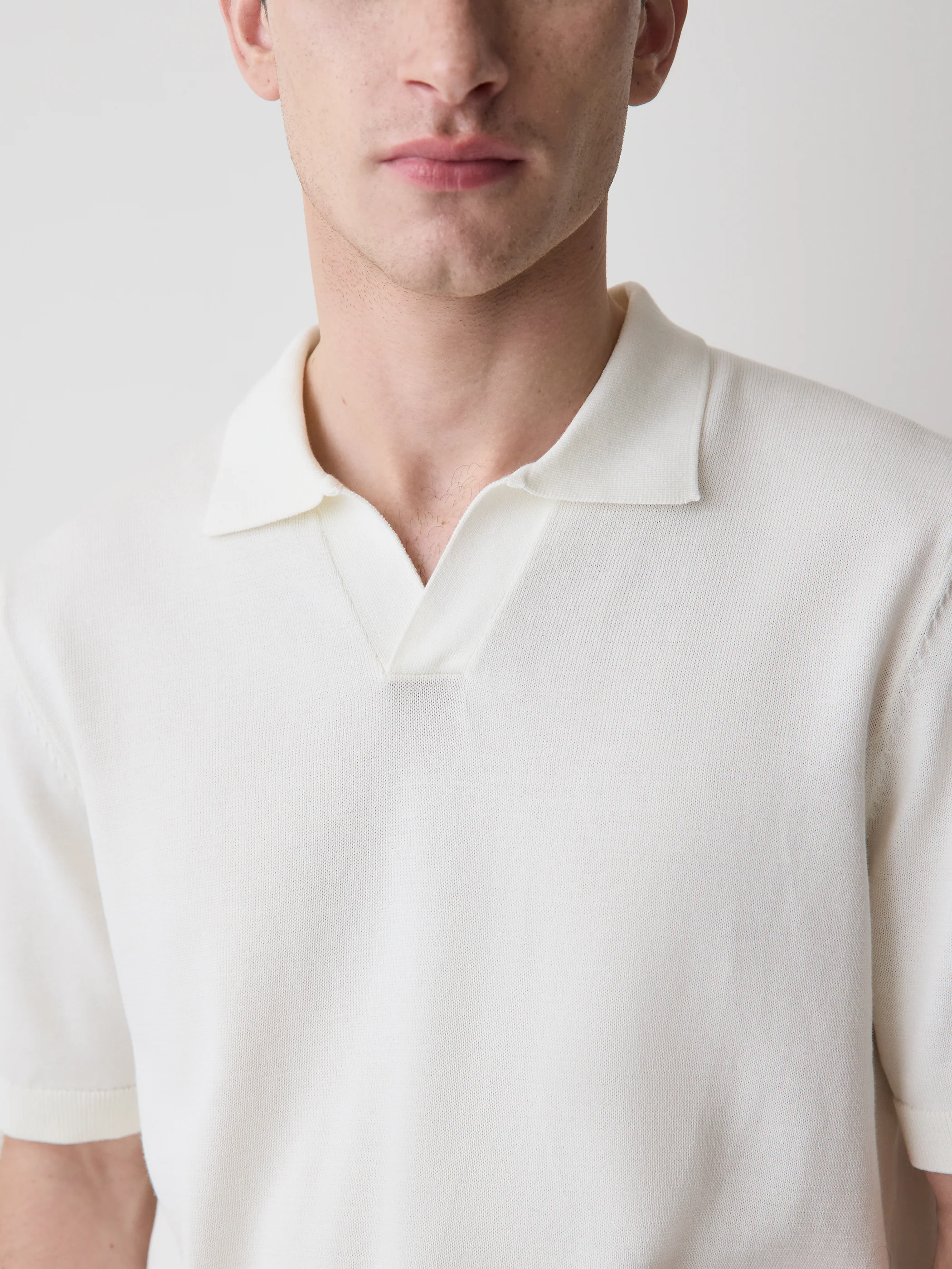Cotton Short-Sleeve Polo with Johnny Collar - Image 10