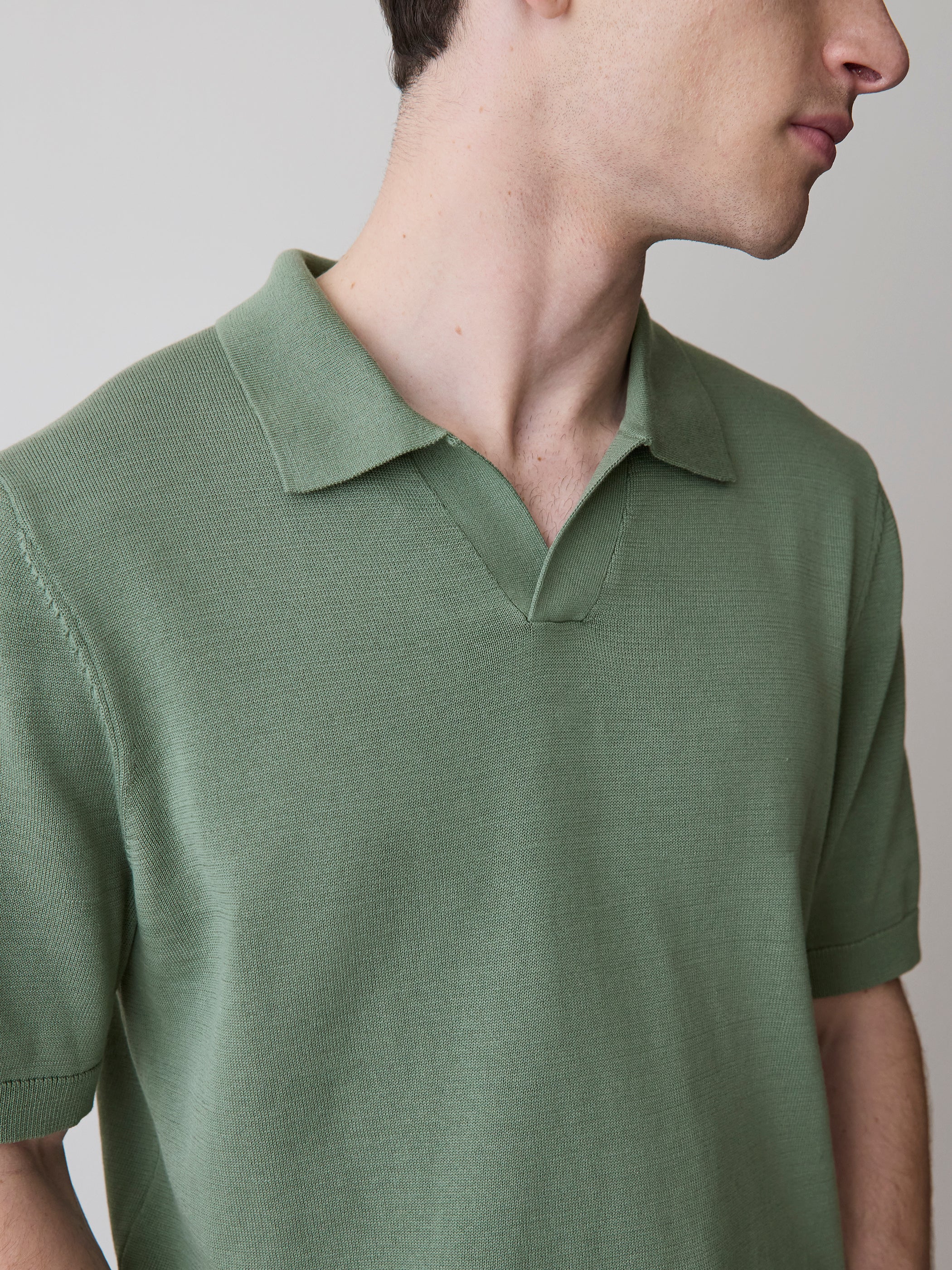 Cotton Short-Sleeve Polo with Johnny Collar - Image 16