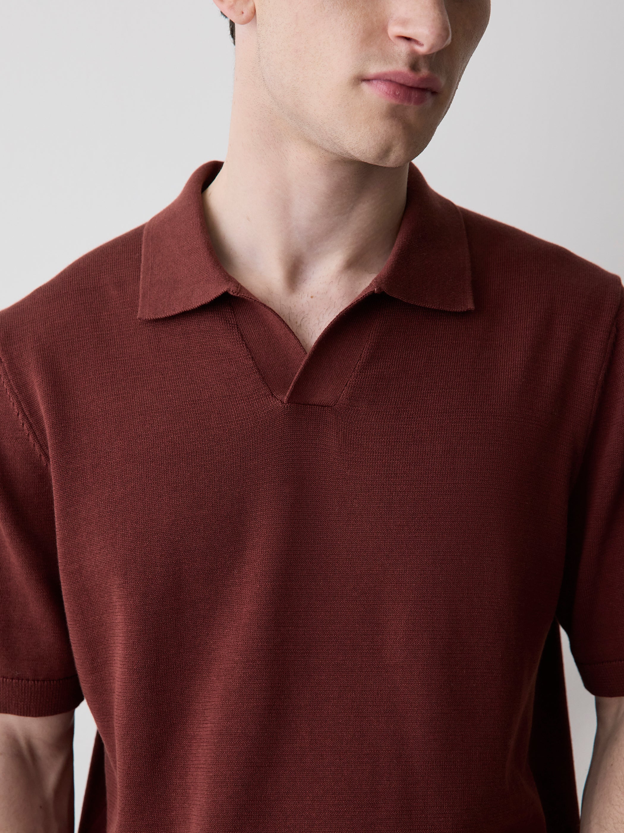 Cotton Short-Sleeve Polo with Johnny Collar - Image 22