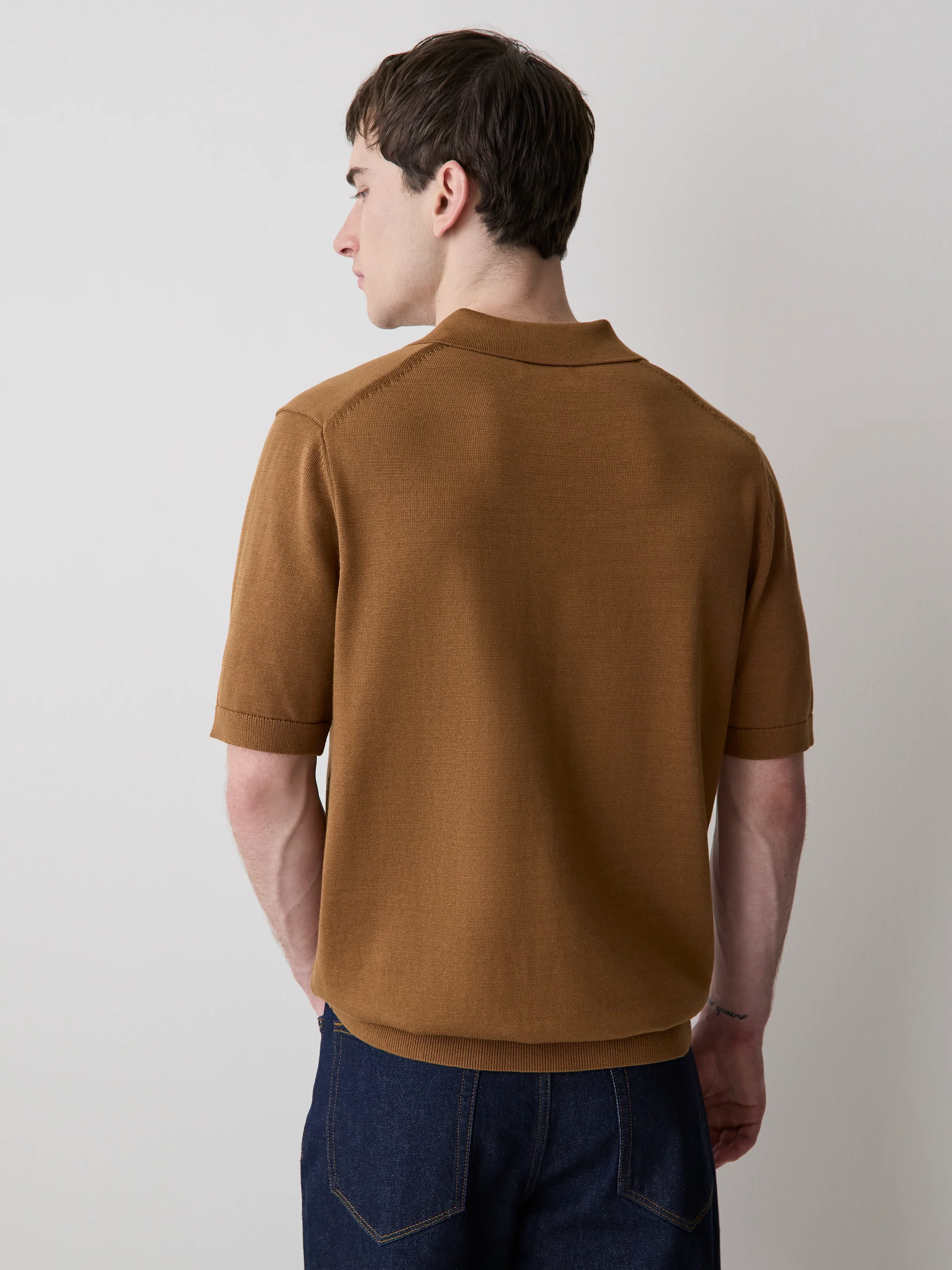 Cotton Short-Sleeve Polo with Johnny Collar - Image 27