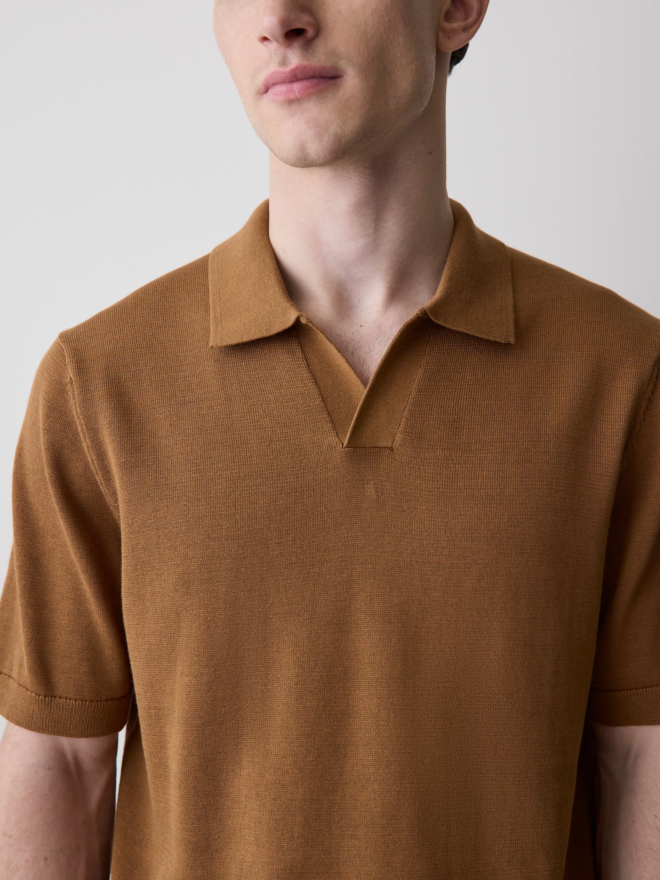 Cotton Short-Sleeve Polo with Johnny Collar - Image 28