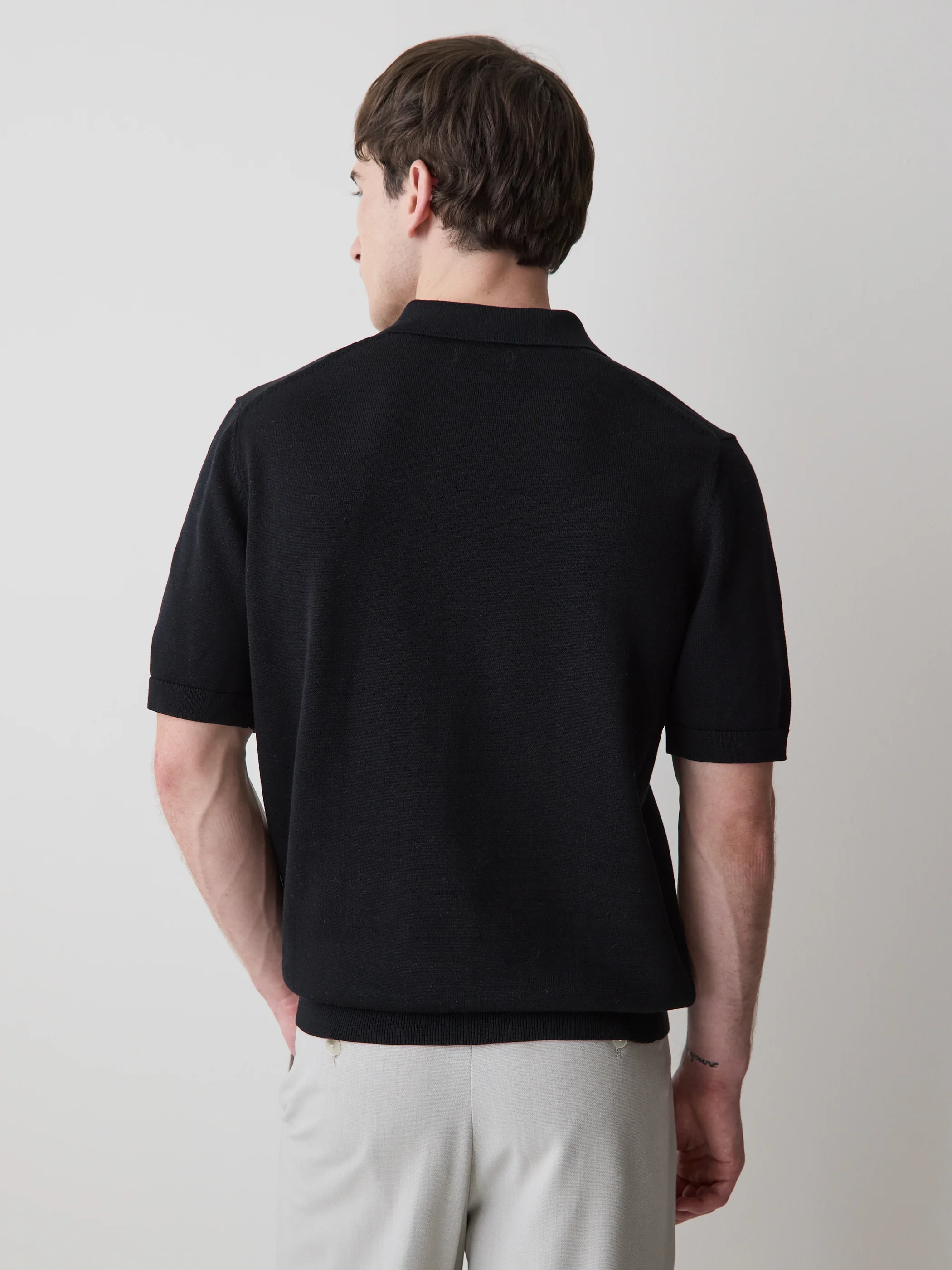 Cotton Short-Sleeve Polo with Johnny Collar - Image 3