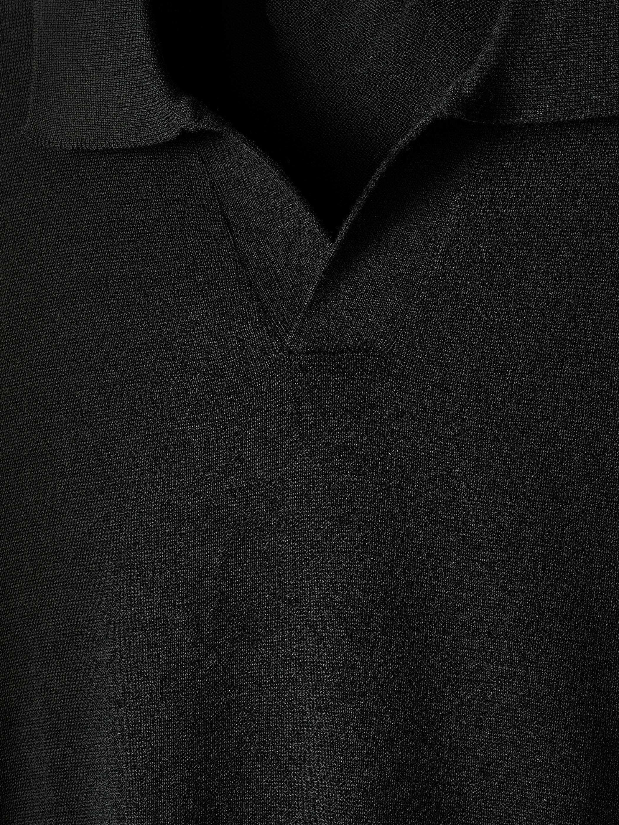 Cotton Short-Sleeve Polo with Johnny Collar - Image 5